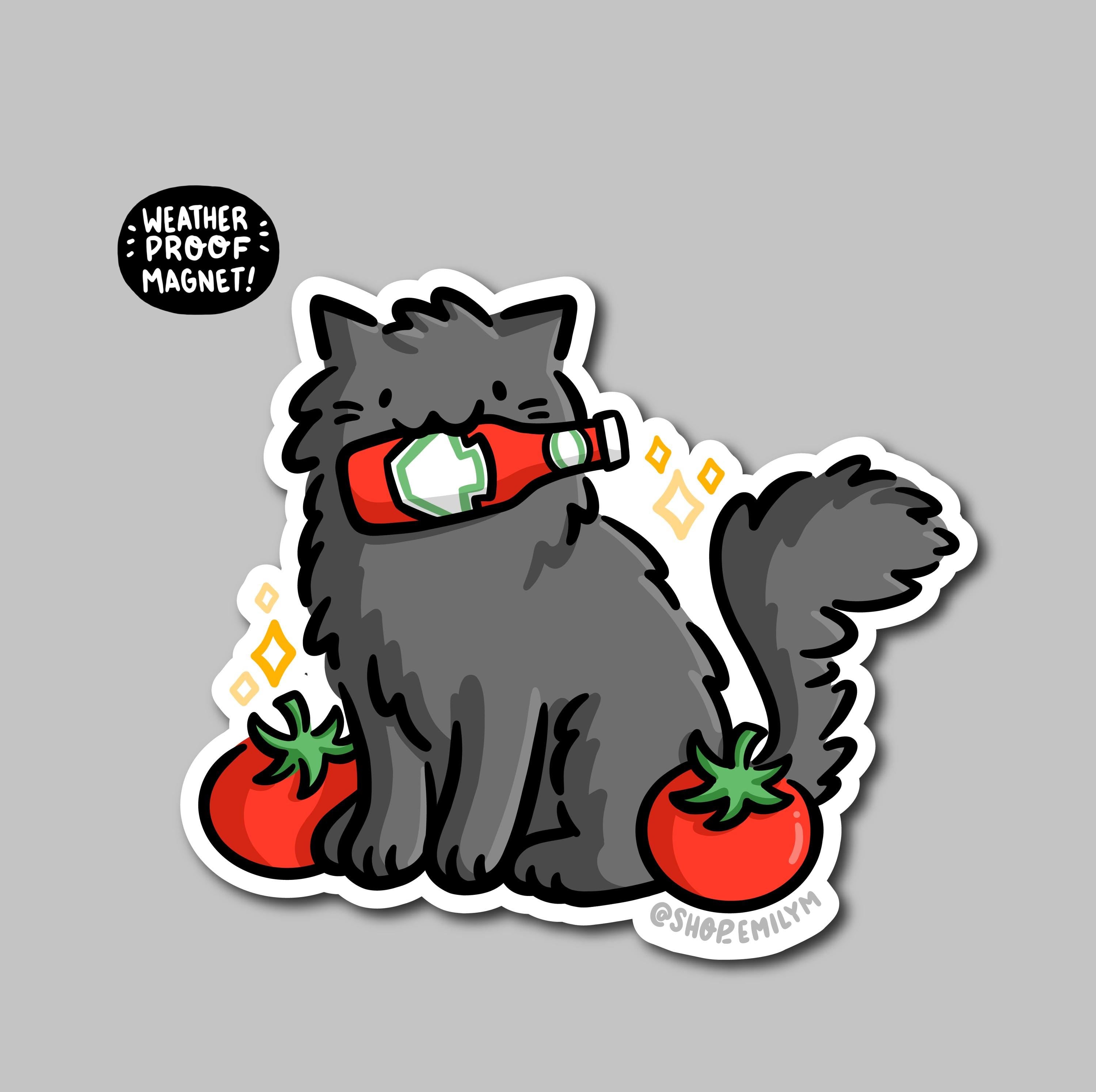 Ketchup Cat Magnet (Black Cat)