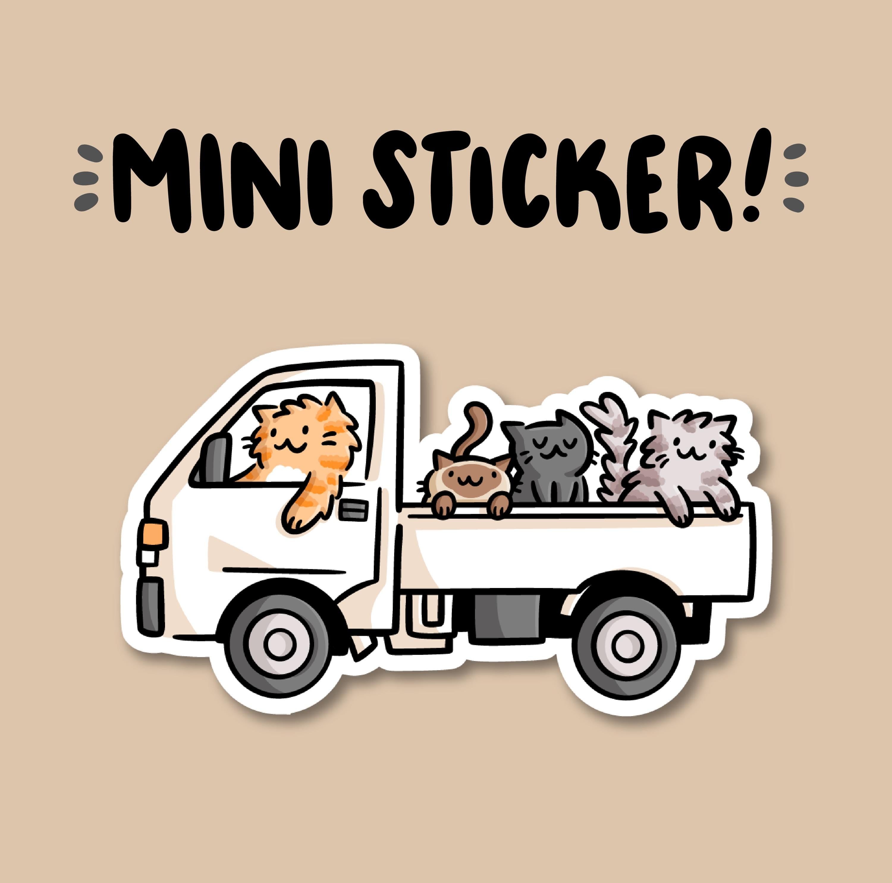 Kei Truck Cats Mini Sticker