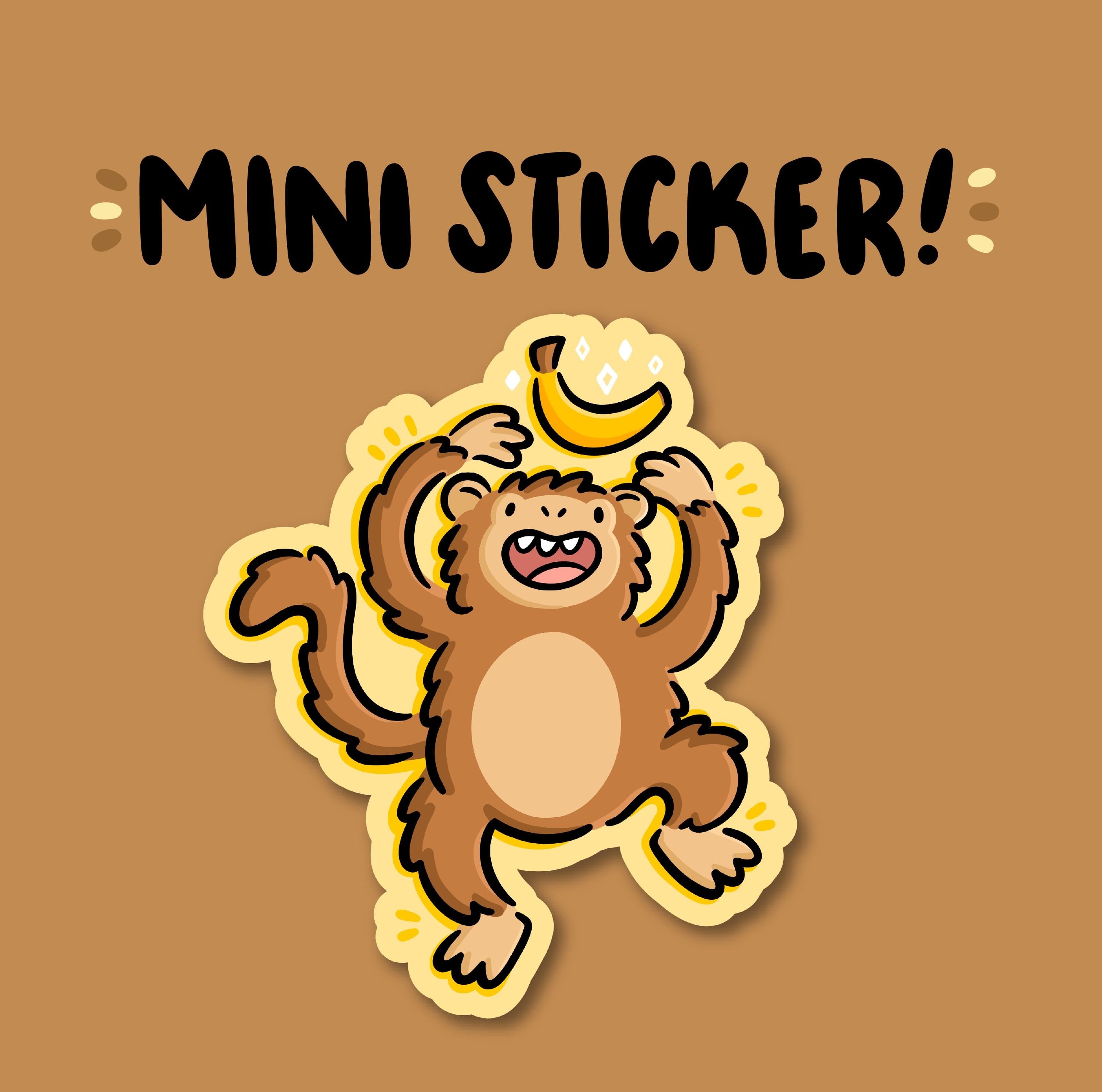 Banana Monkey Mini Sticker
