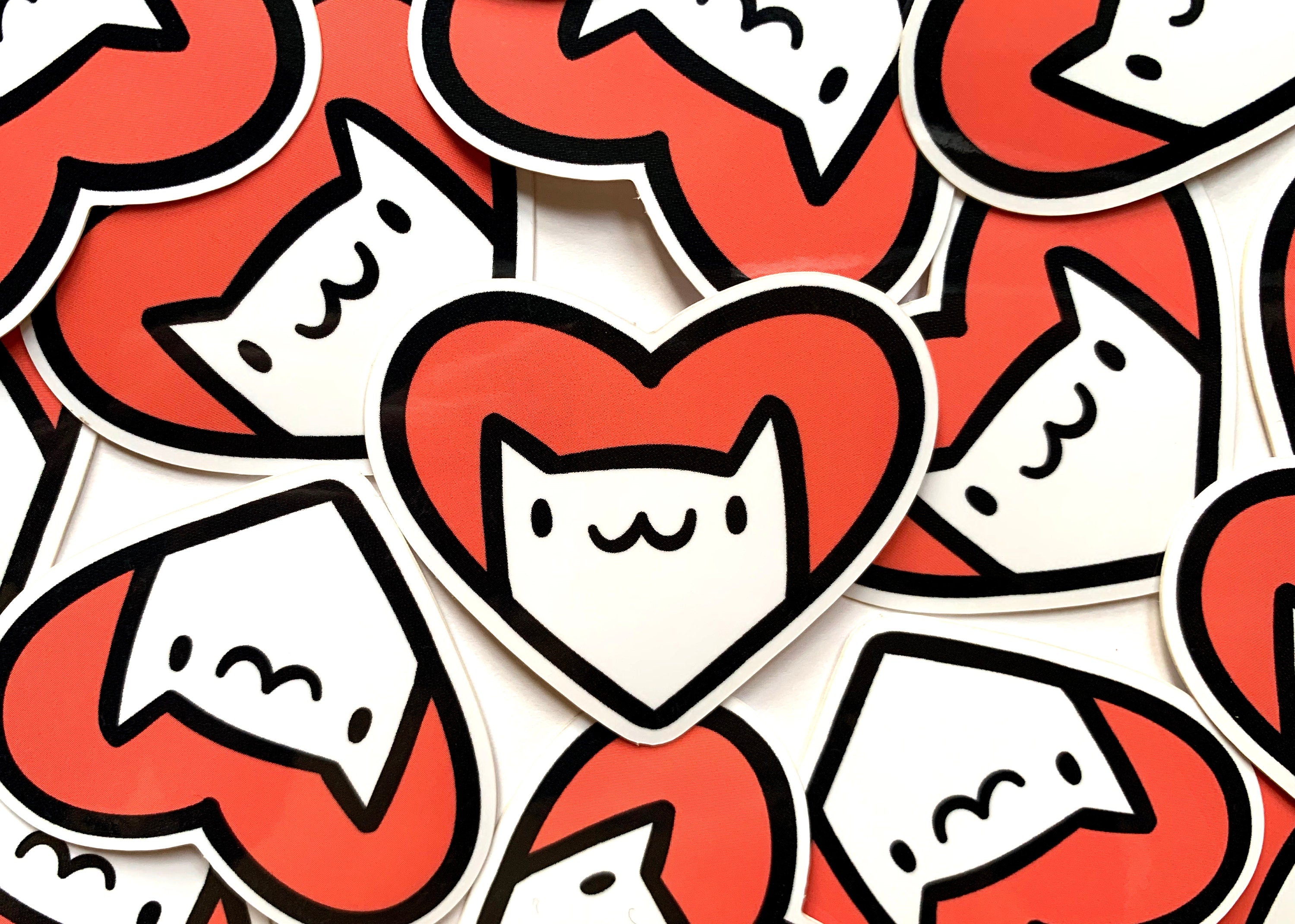Cat Heart Mini Sticker