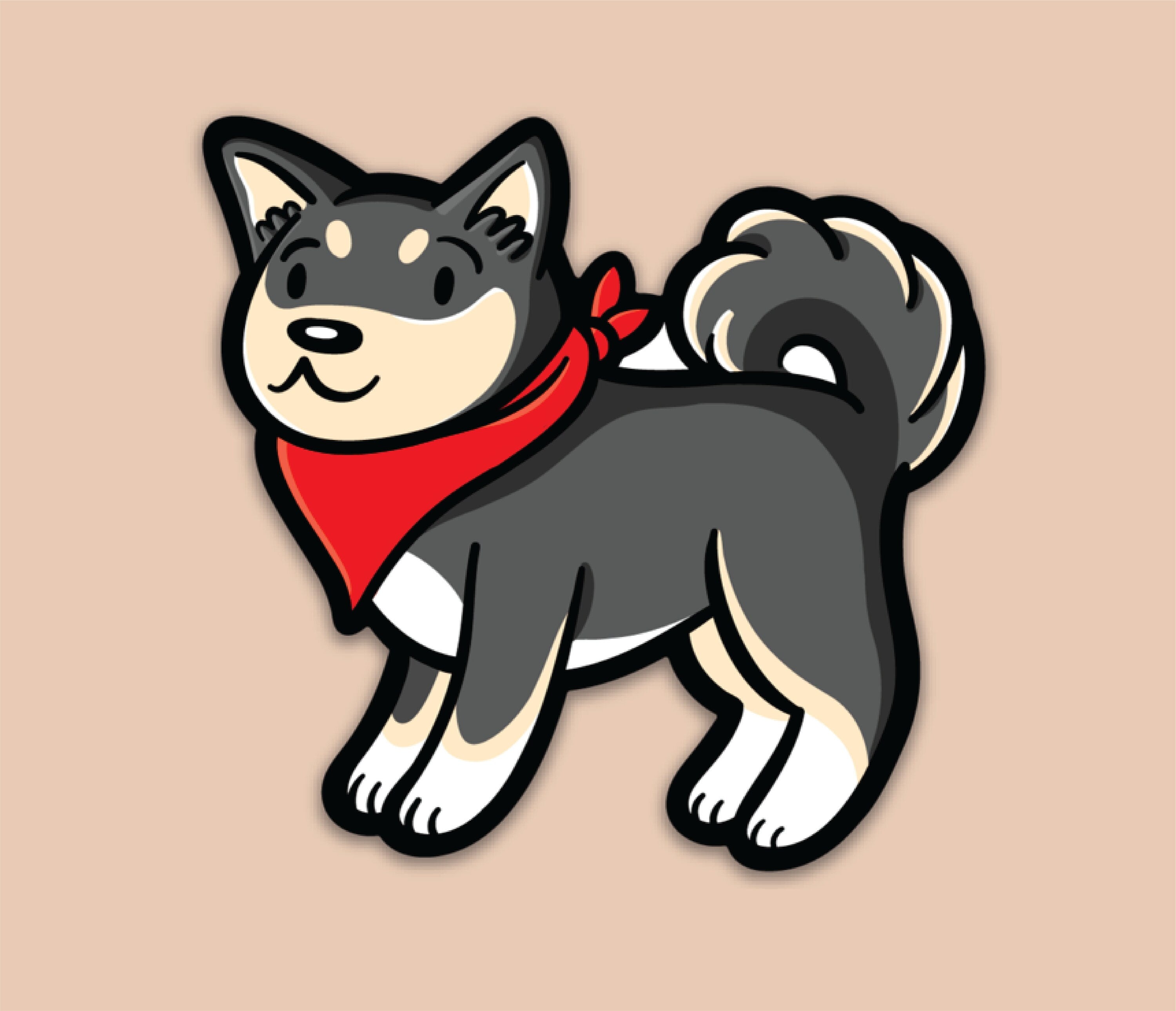 Shiba Inu Sticker (Black)