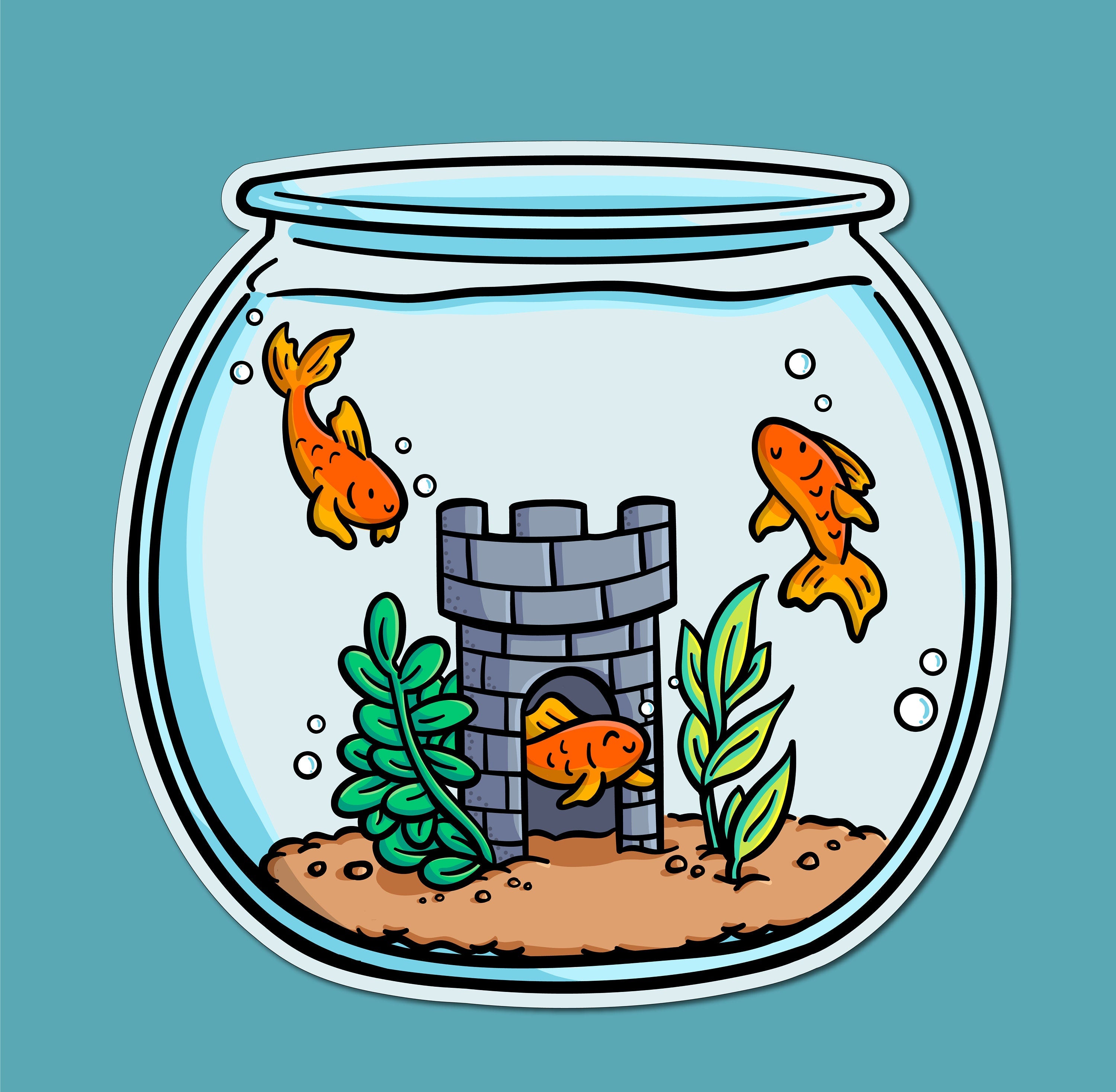Fishbowl Clear Sticker