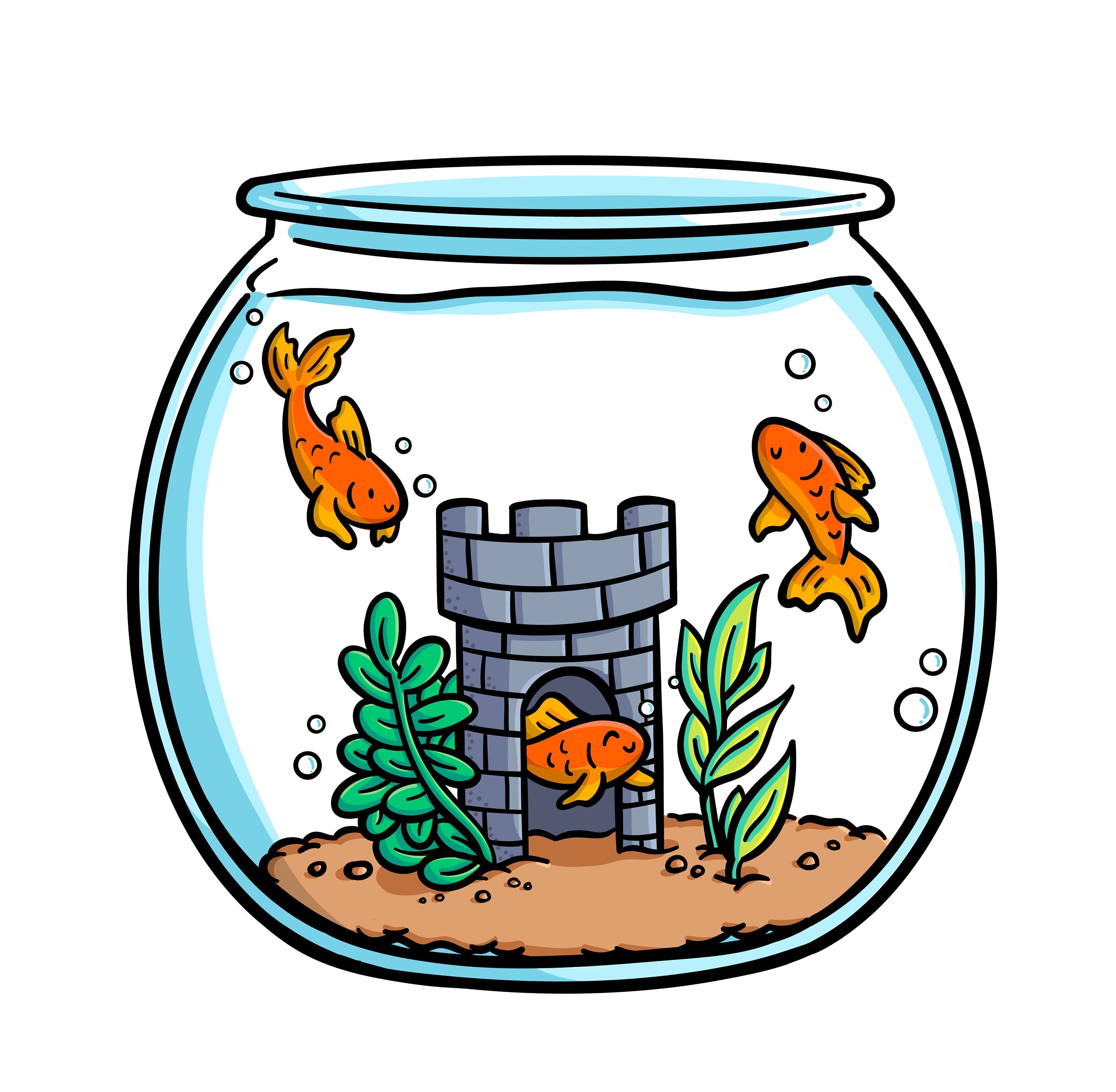 Fishbowl Clear Sticker