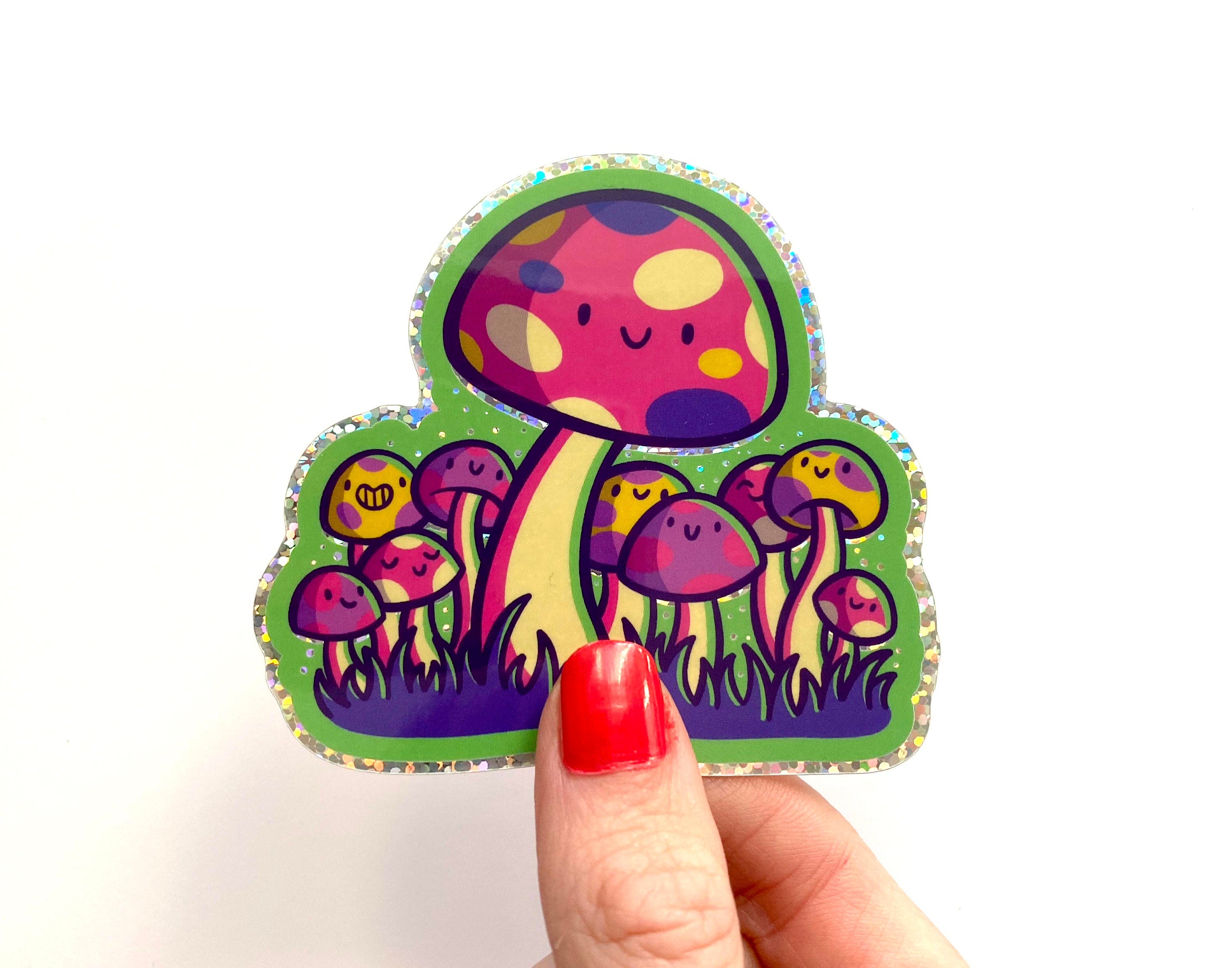 Mushrooms Glitter Sticker