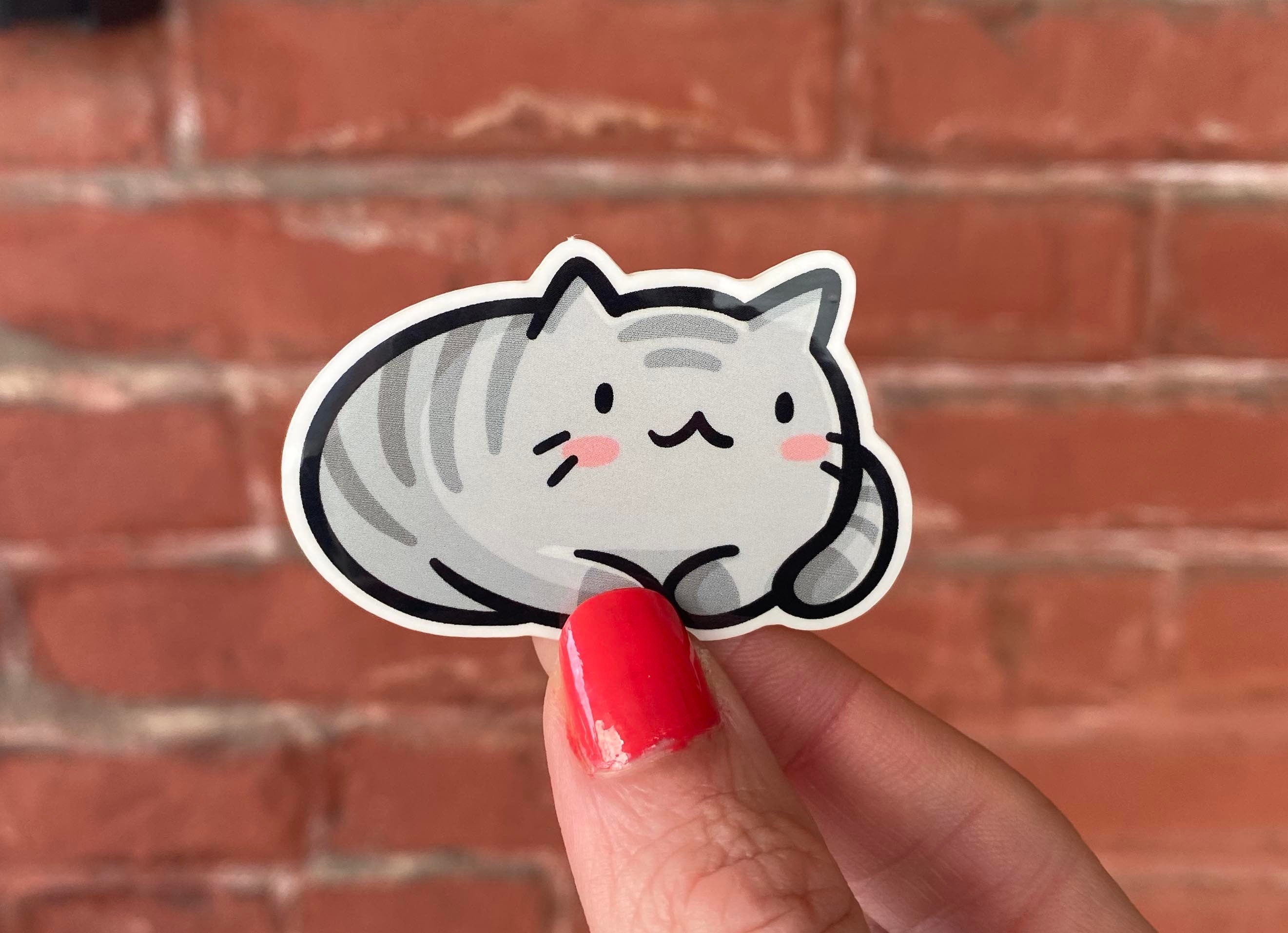 Gray Cat Mini Sticker