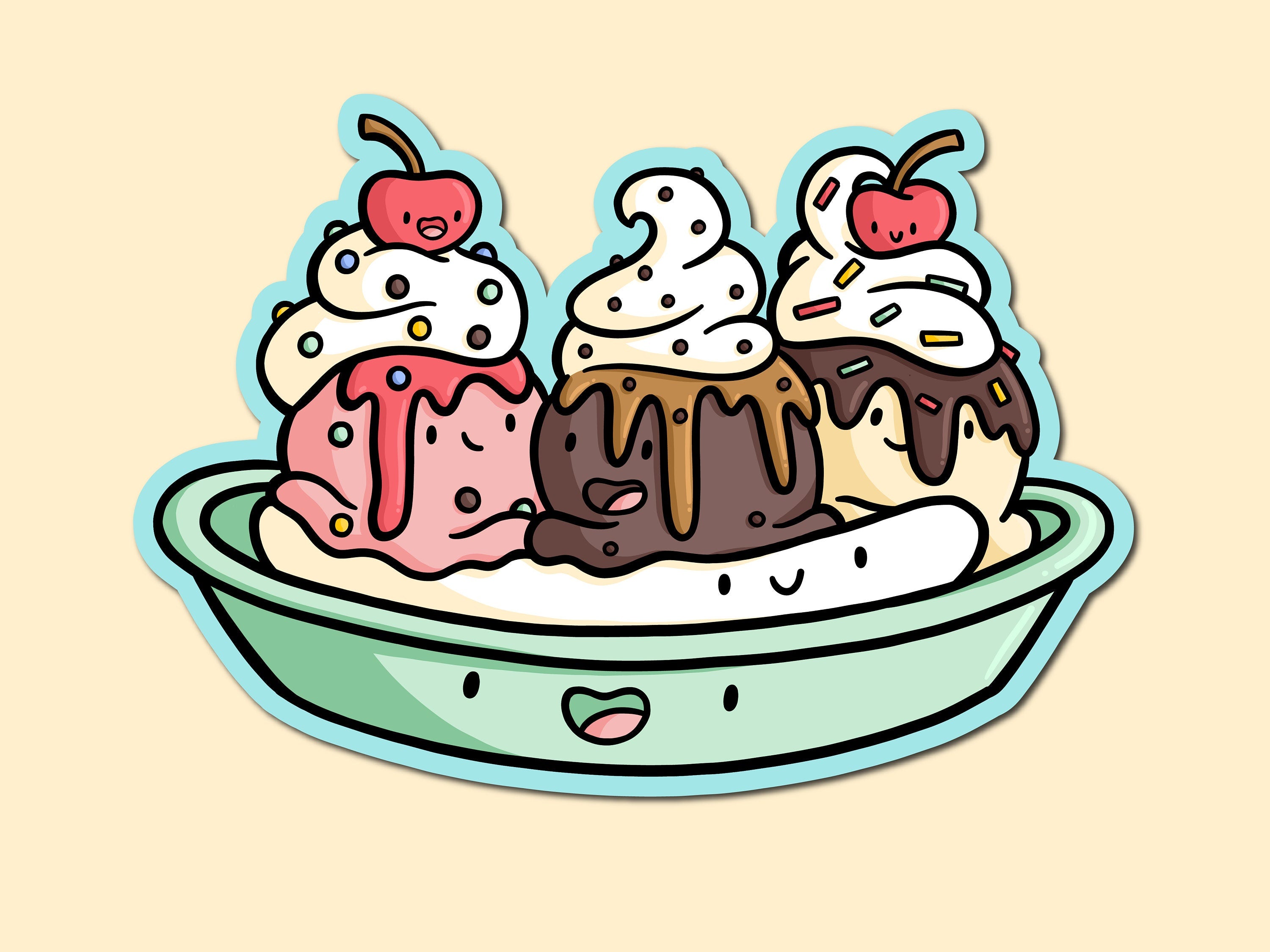 Banana Split Sticker