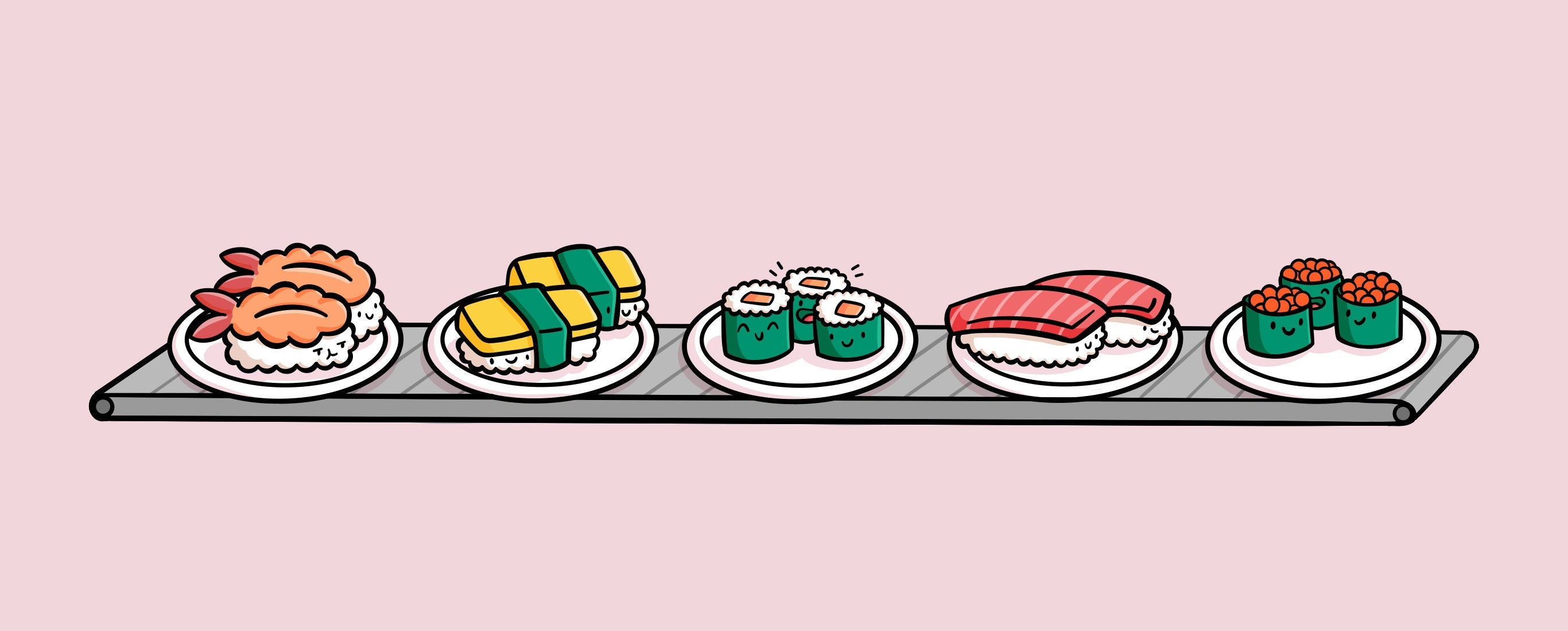 Conveyor Belt Sushi Clear Sticker