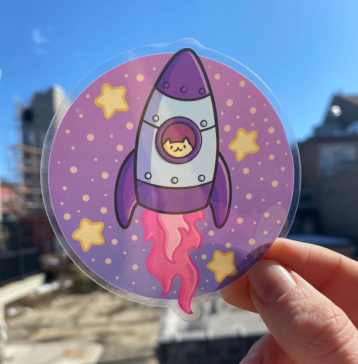 Spaceship Clear Sticker