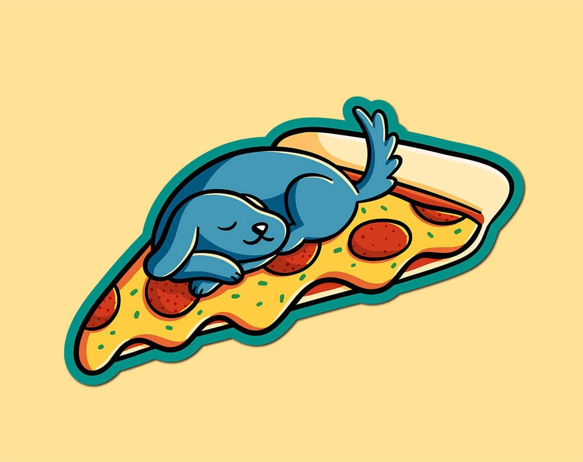 Pizza Dog Sticker