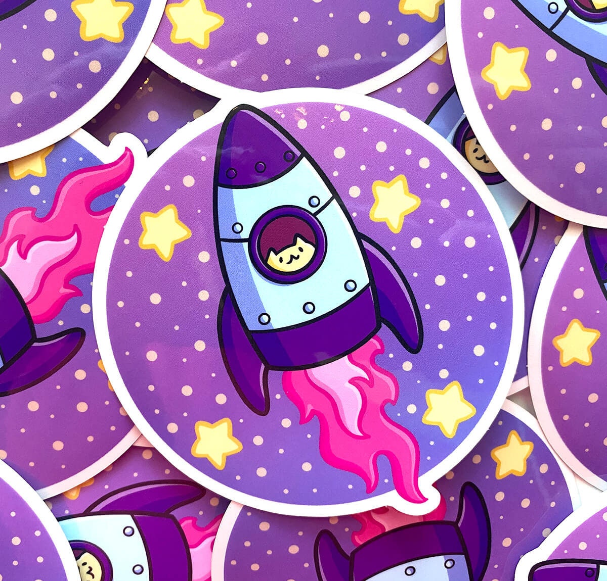 Spaceship Clear Sticker