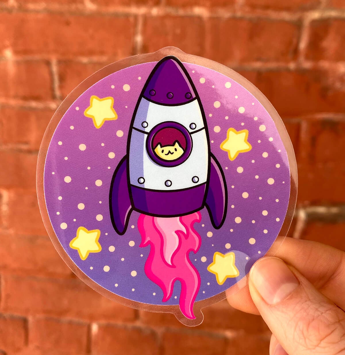 Spaceship Clear Sticker