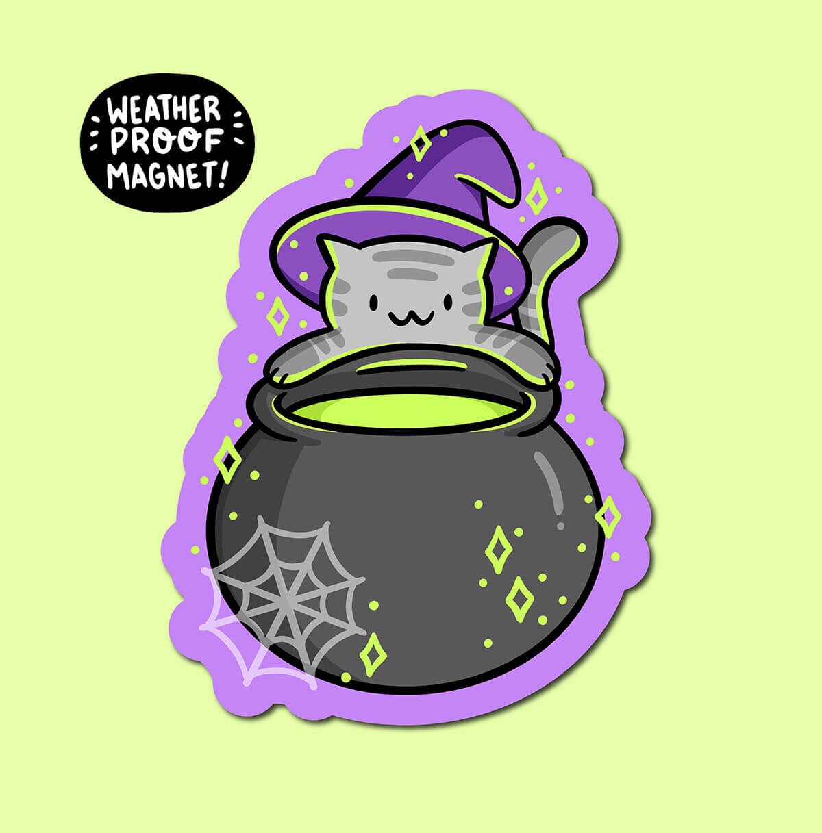 Cauldron Cat Magnet