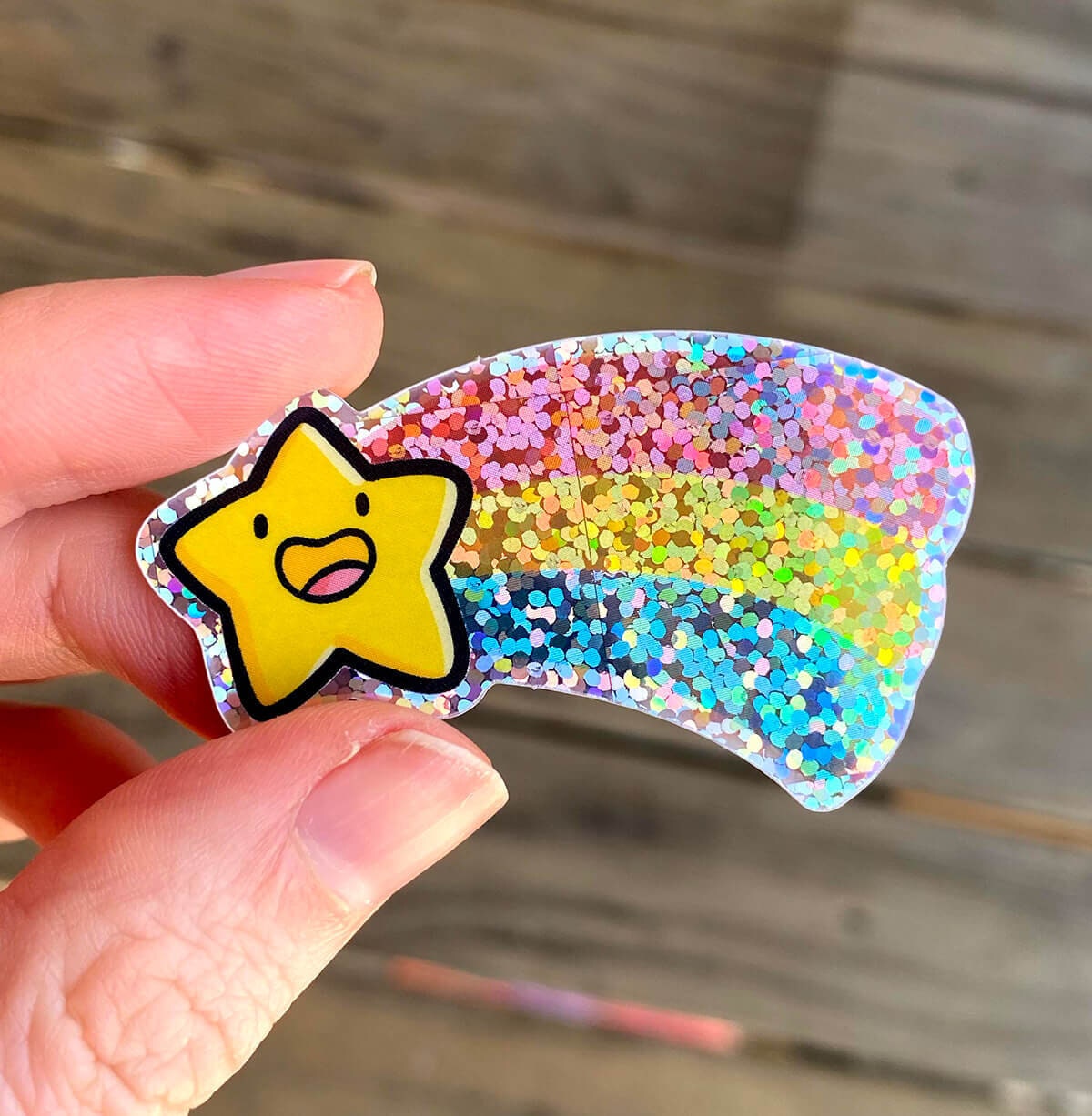 Shooting Star Glitter Mini Sticker