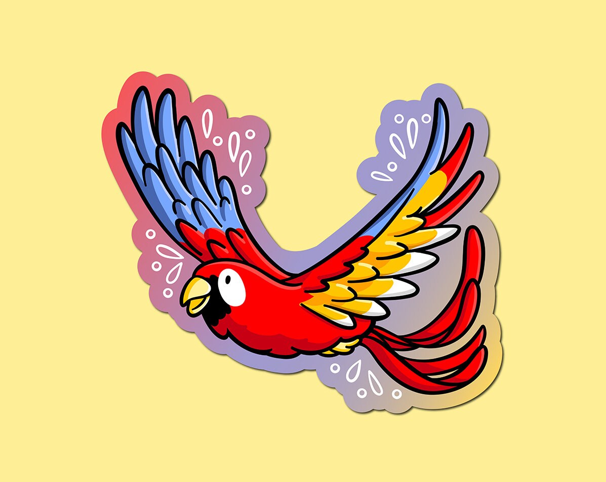 Red Parrot Sticker