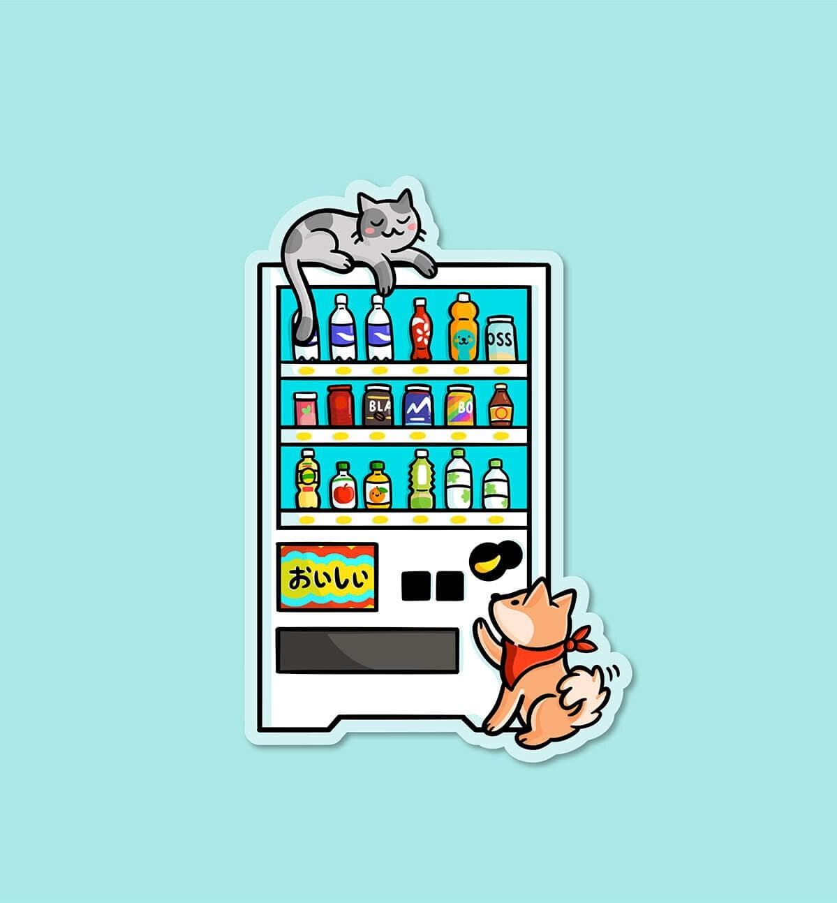 Japanese Vending Machine Clear Sticker