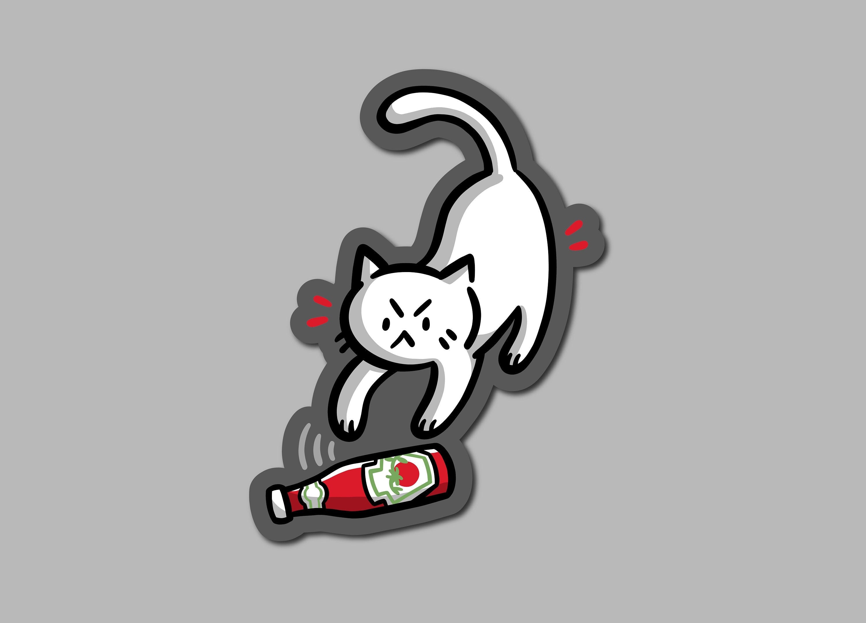 Ketchup Cat Sticker