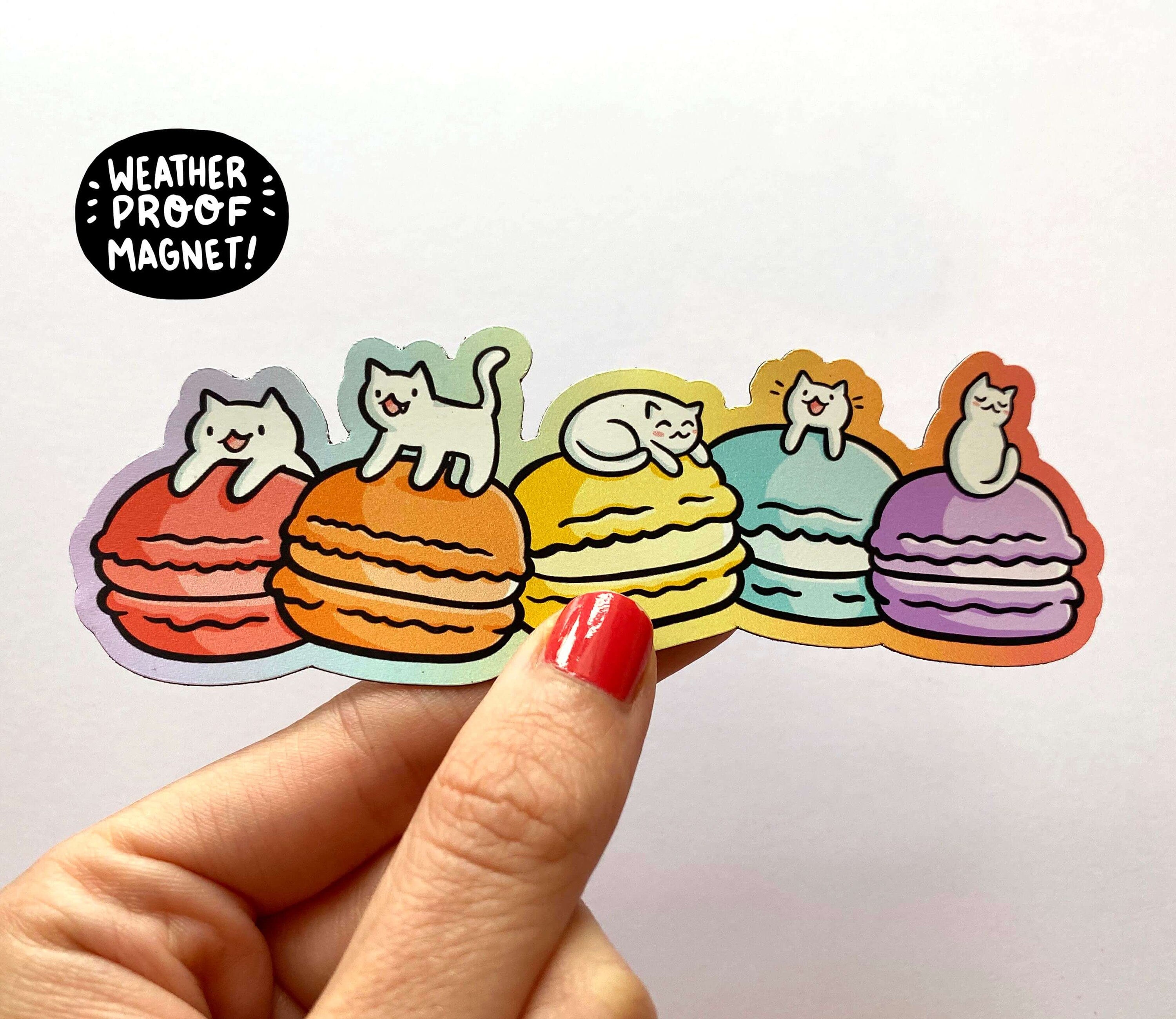 Rainbow Macaroon Cats Magnet