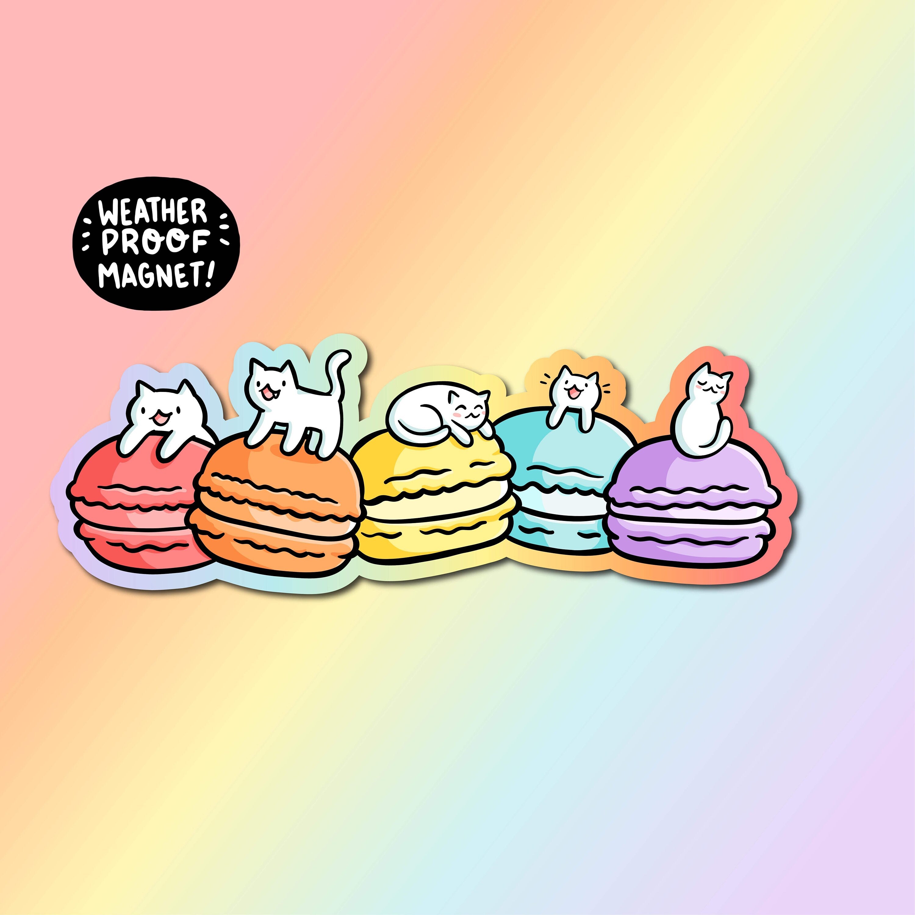 Rainbow Macaroon Cats Magnet