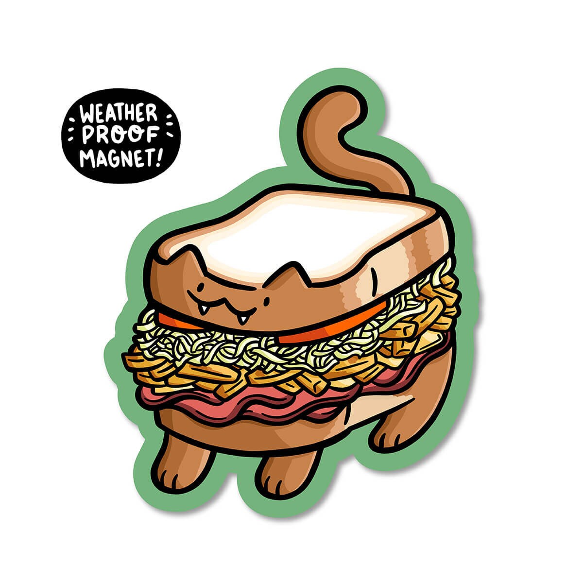 Pittsburgh Sandwich Cat Magnet