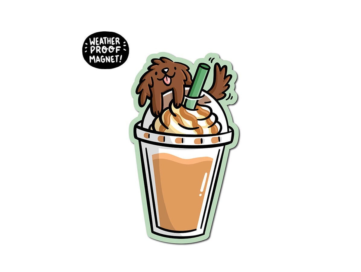 Iced Coffee Dog Magnet