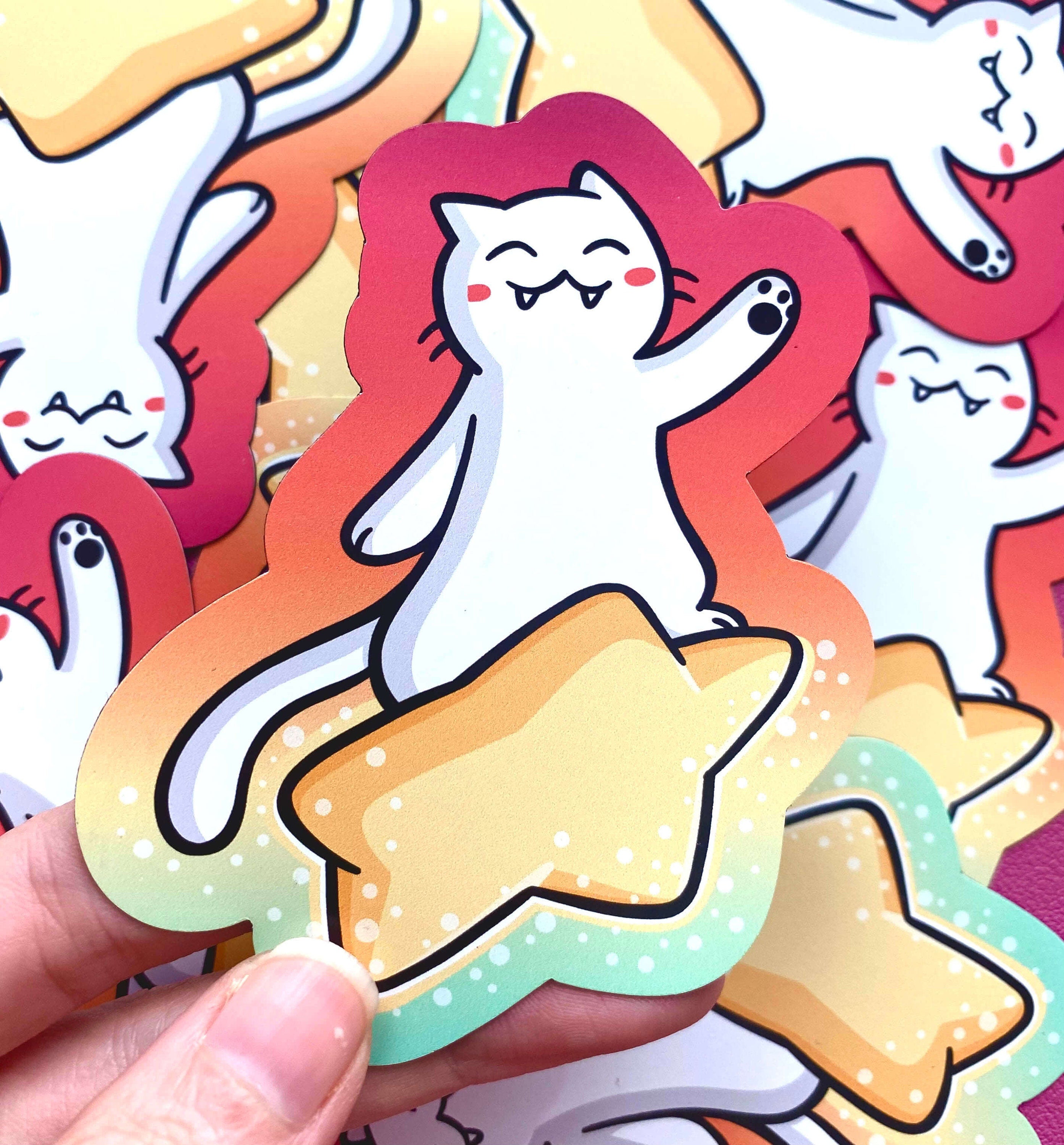 Shooting Star Cat Magnet