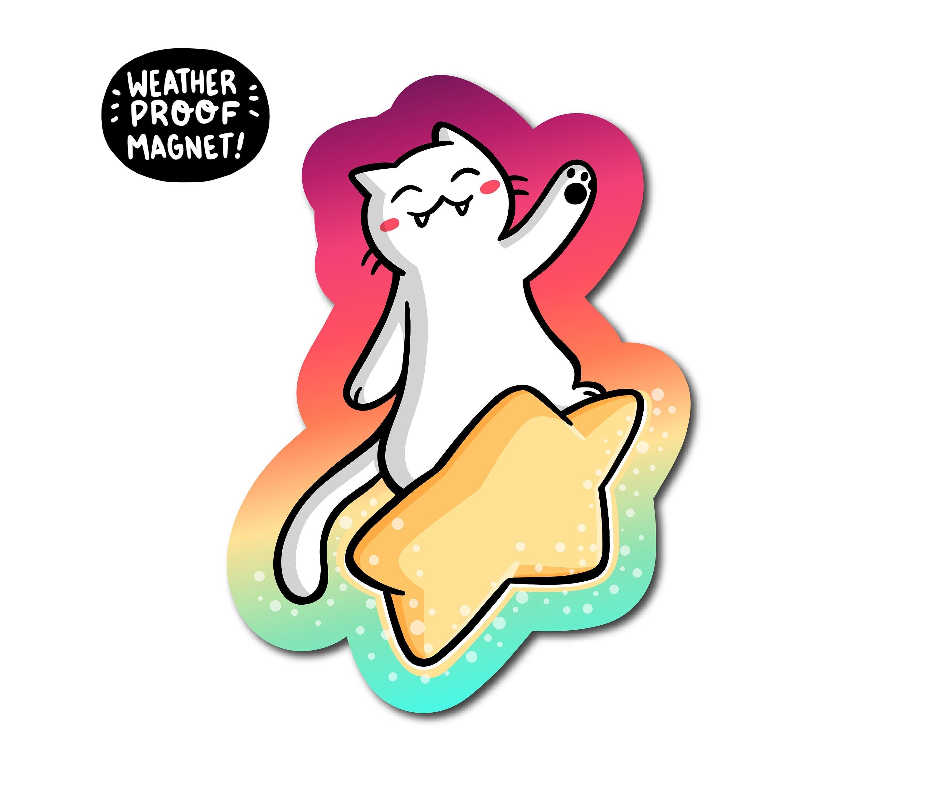 Shooting Star Cat Magnet