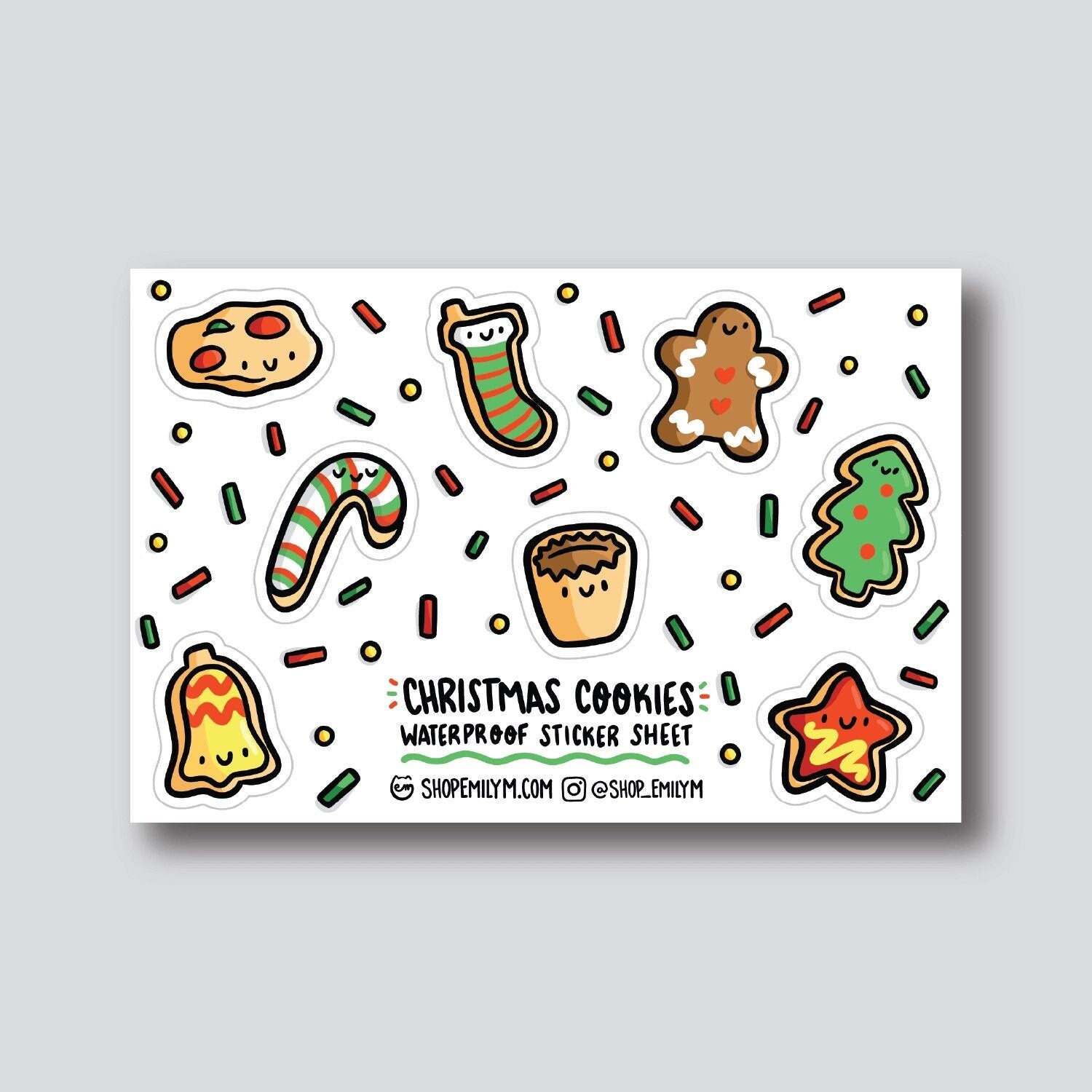 Christmas Cookie Sticker Sheet