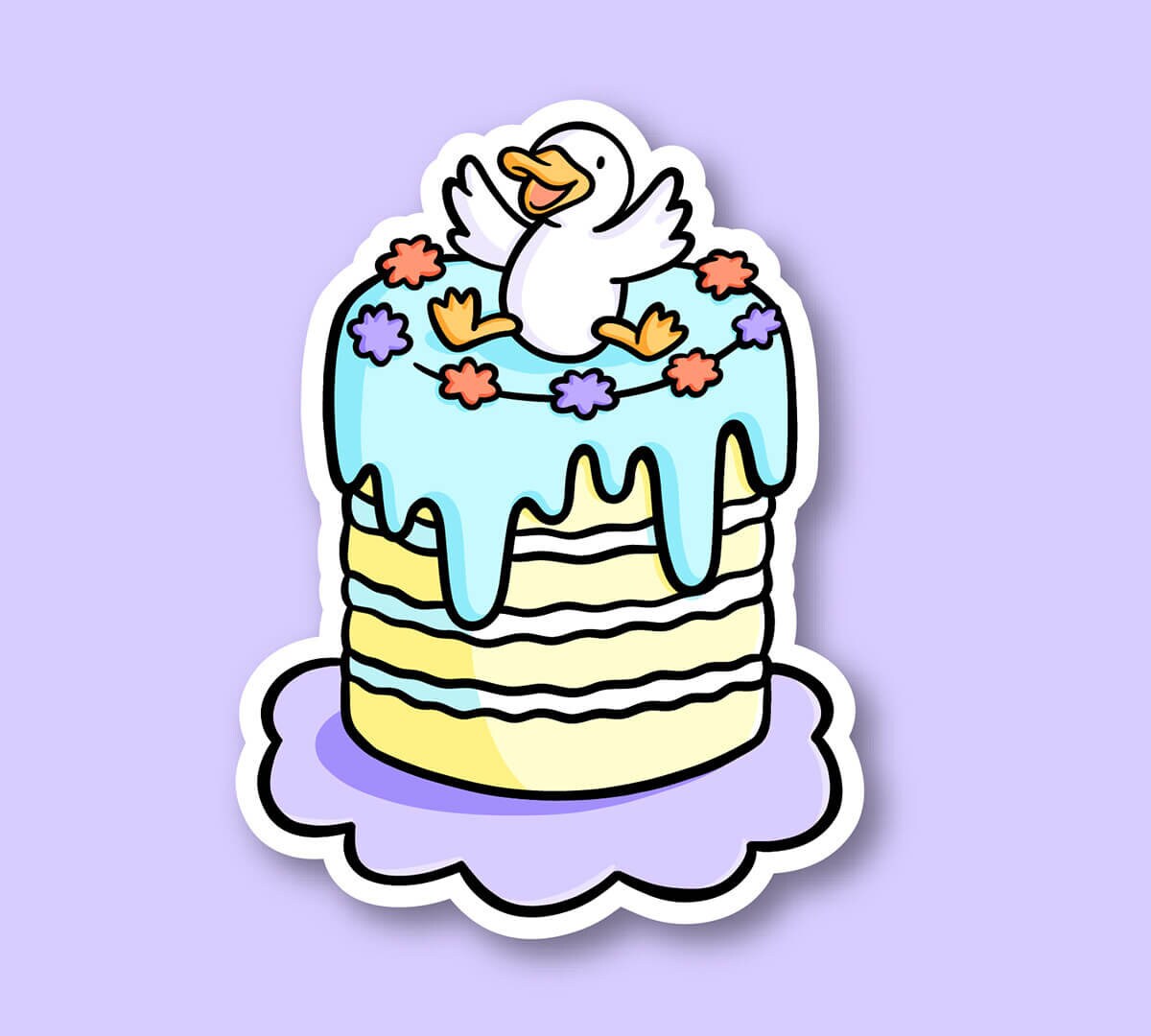 Duck Cake Sticker