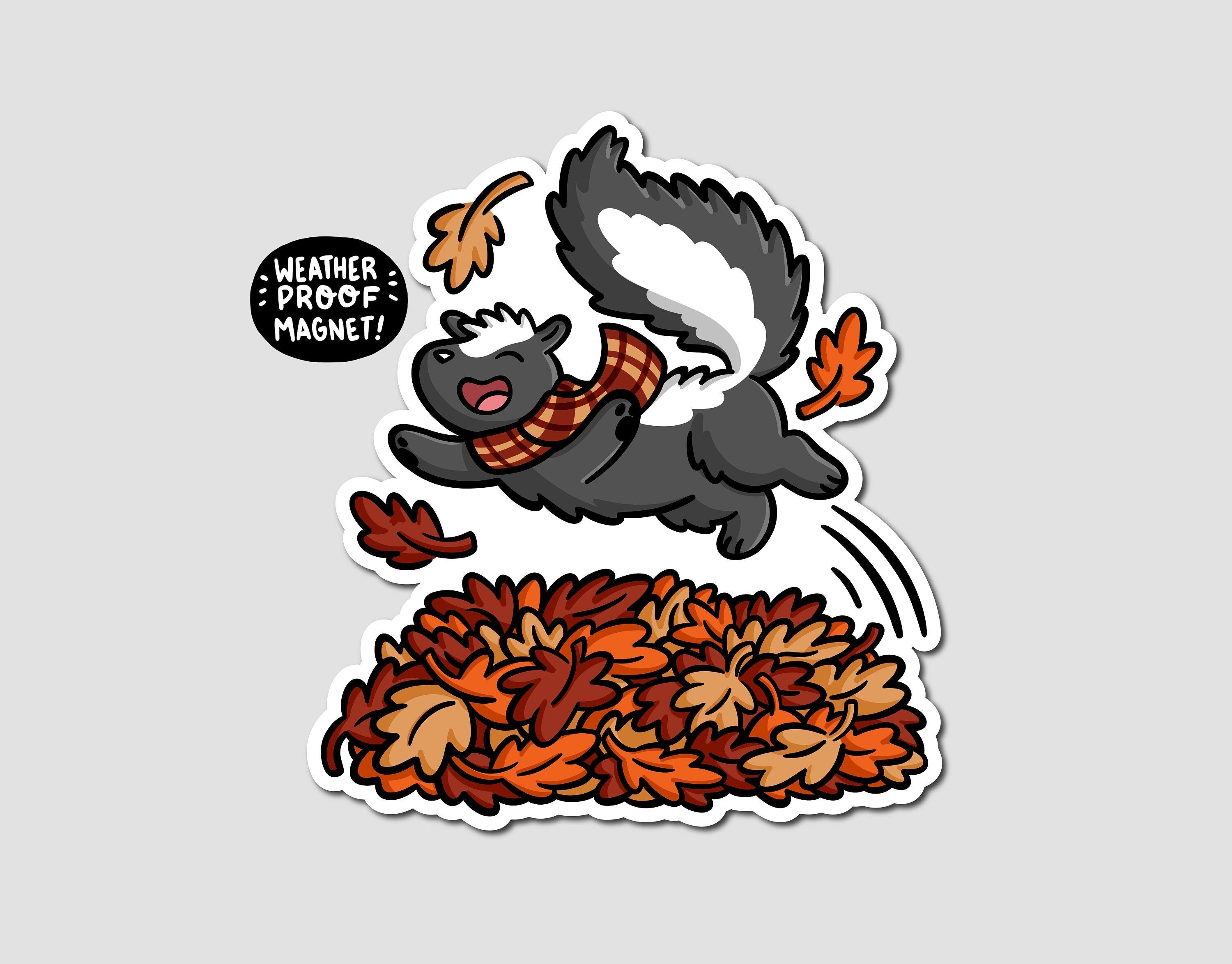 Fall Leaves Skunk Magnet