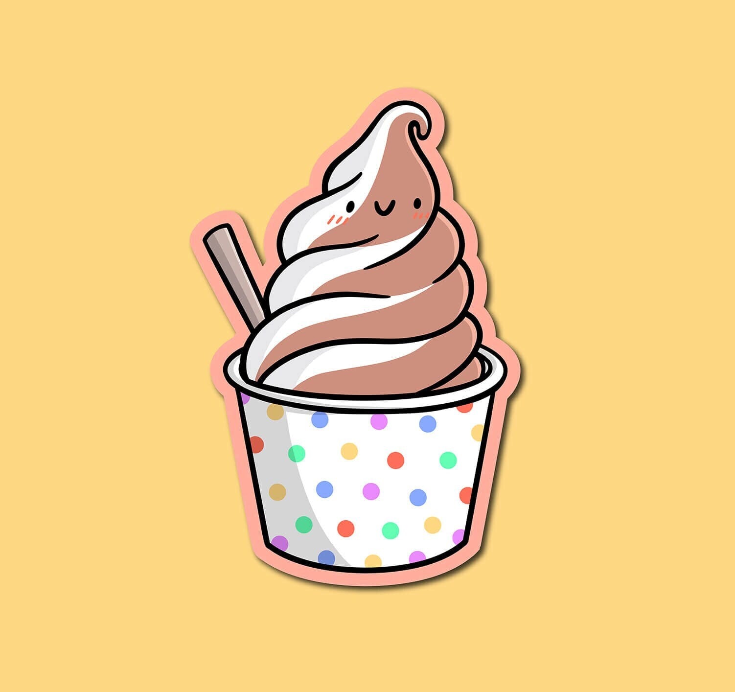 Soft Serve Ice Cream Sticker