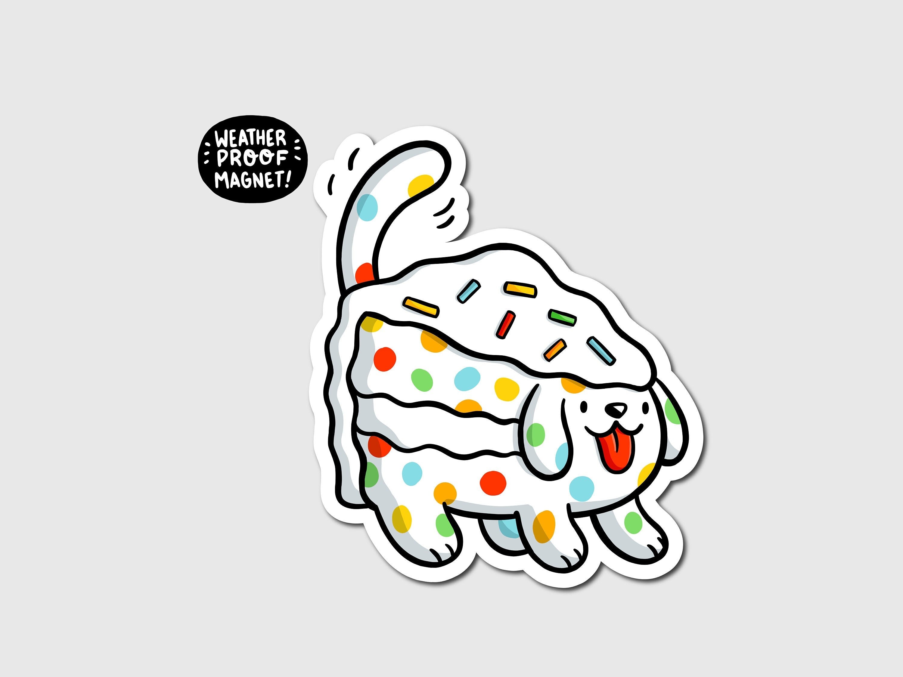 Rainbow Sprinkle Cake Dog Magnet