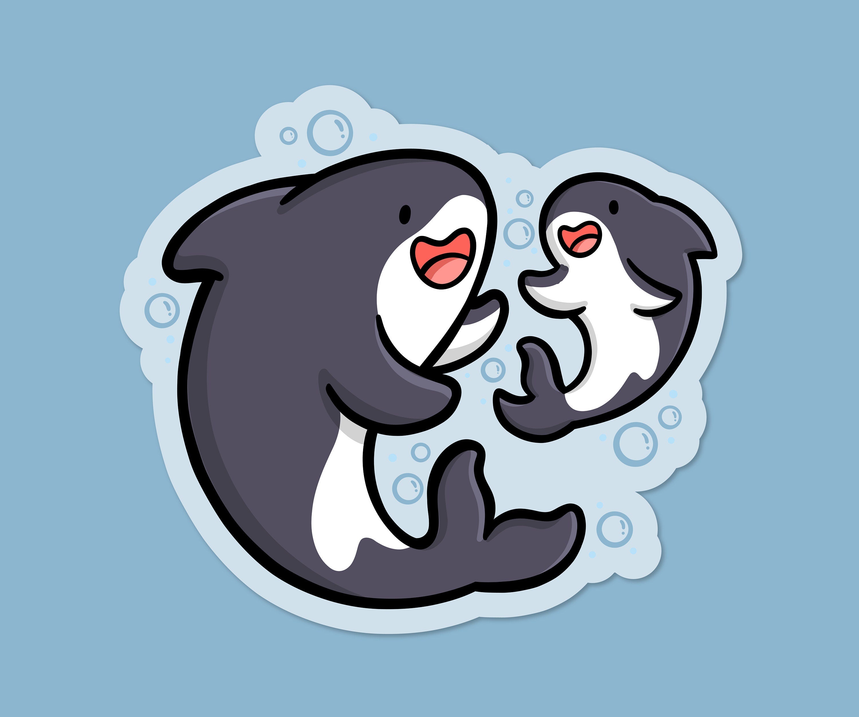 Whale Family Clear Sticker