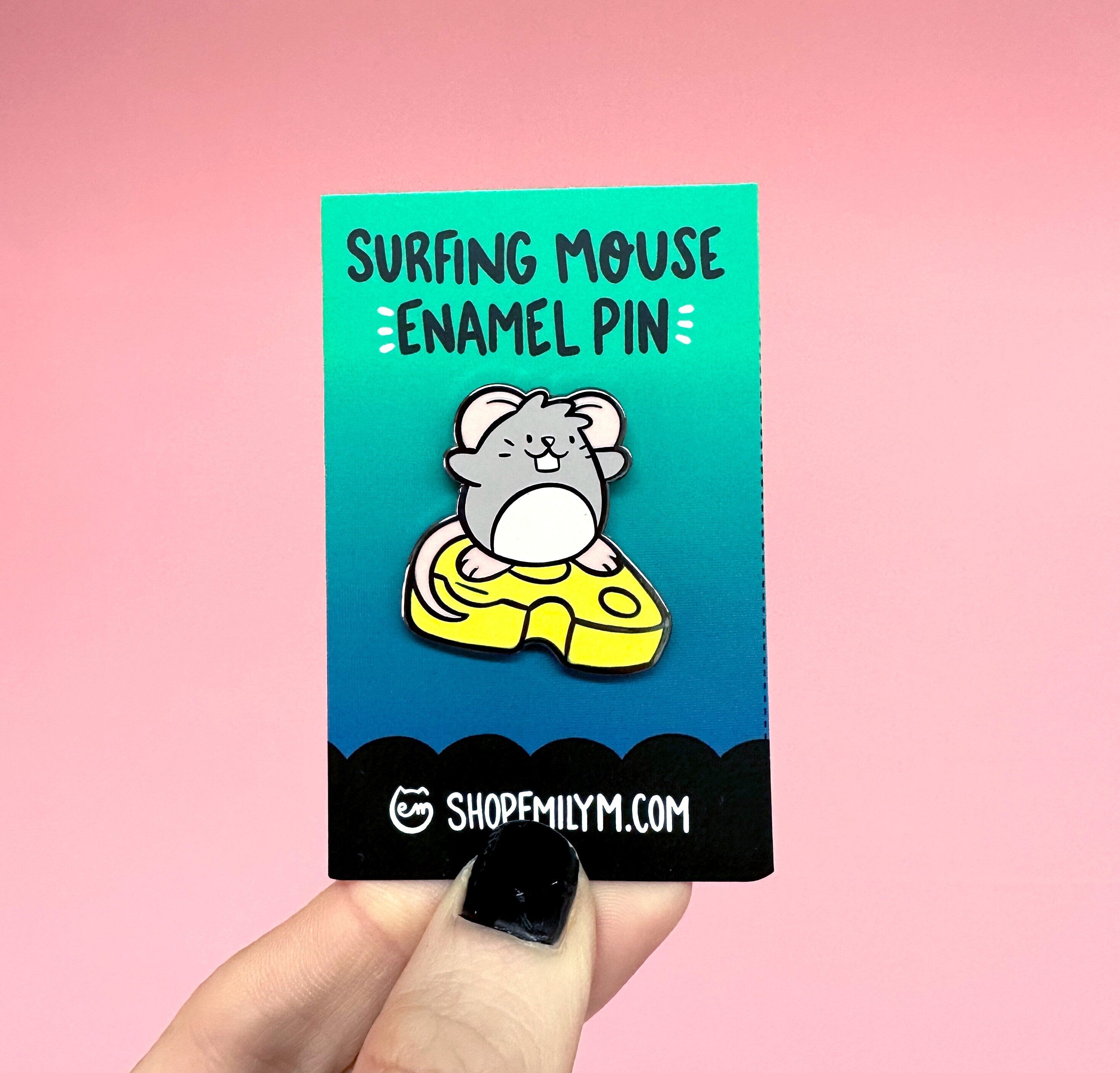 Surfing Mouse Enamel Pin