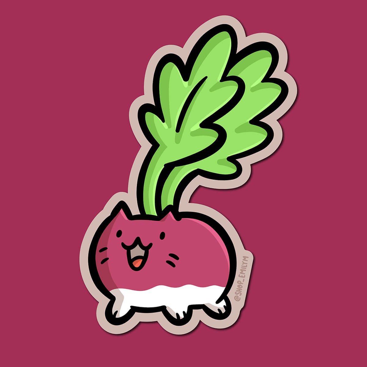 Radish Cat Sticker