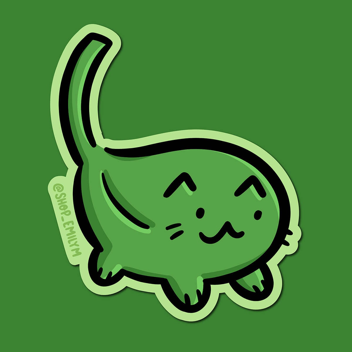 Spinach Cat Sticker