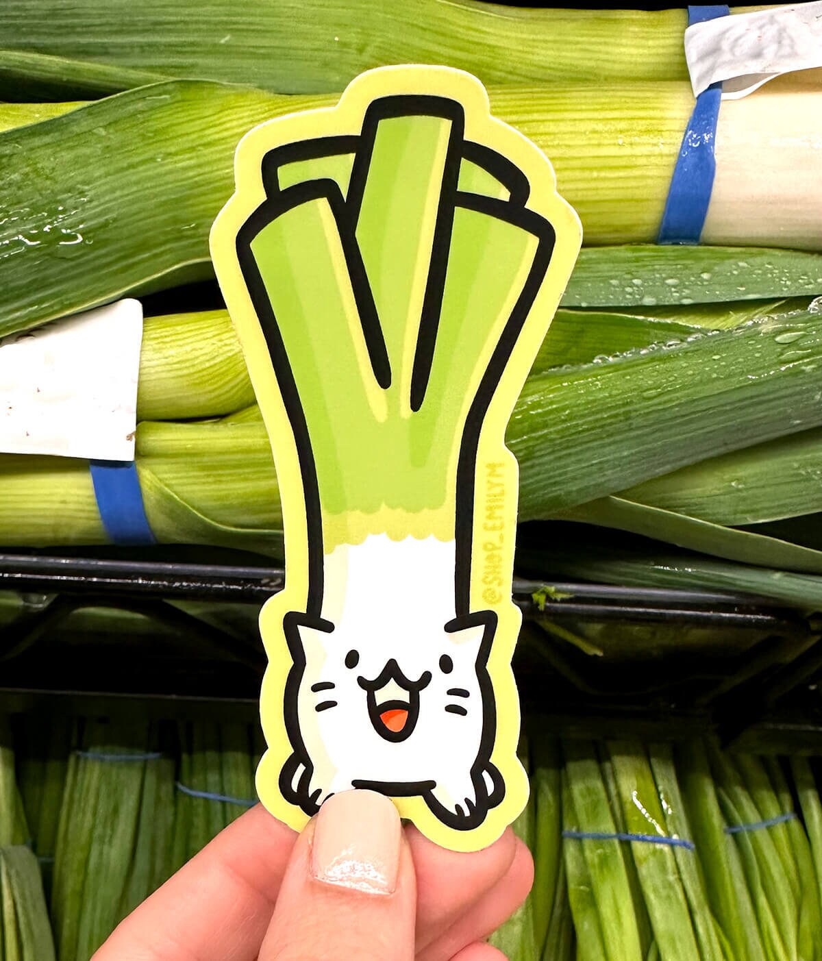 Leek Cat Sticker