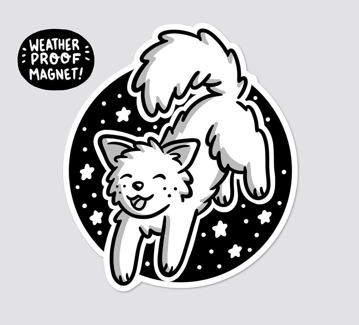 Jumping Wolf Magnet