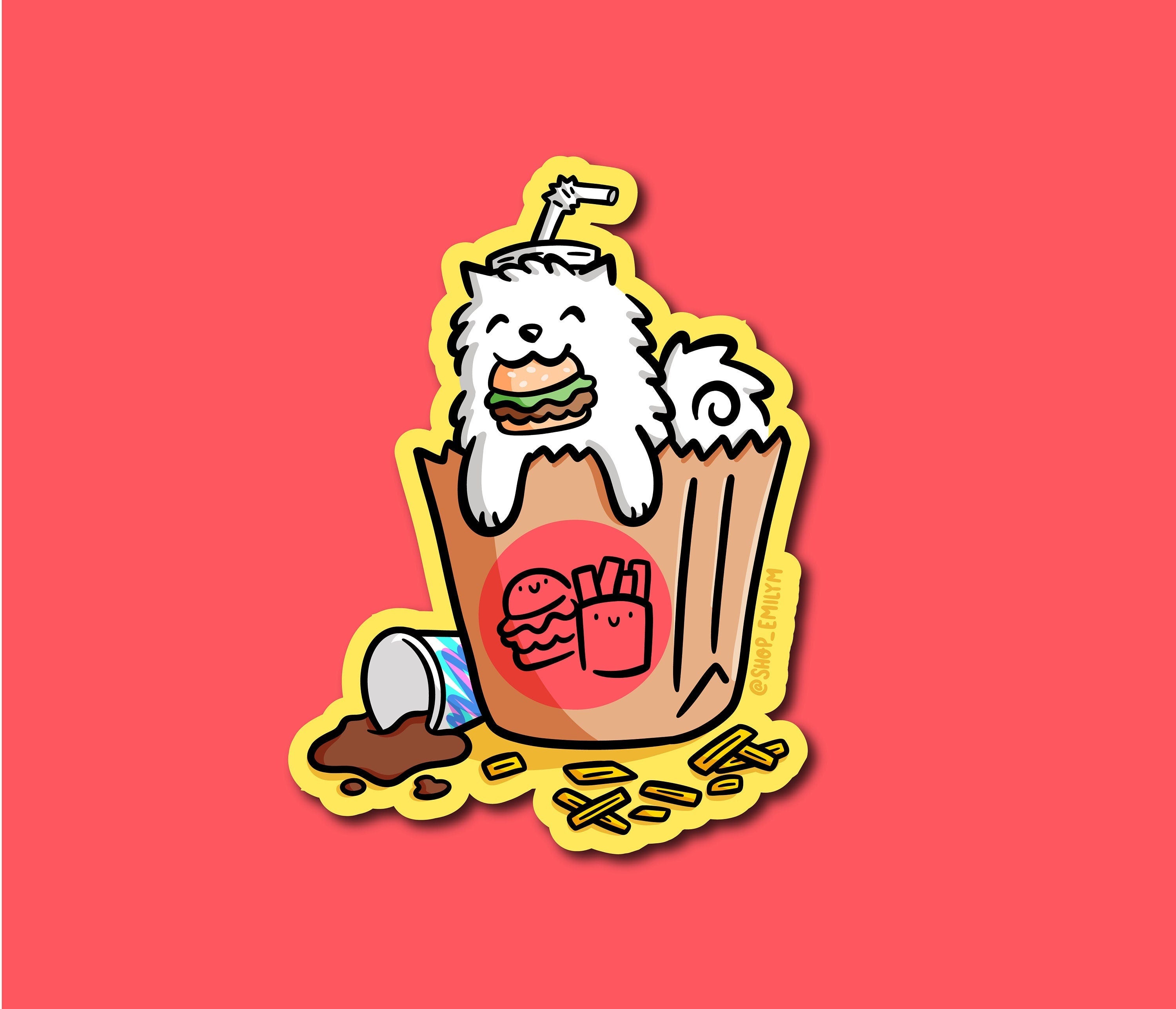 Junk Food Burger Dog Sticker