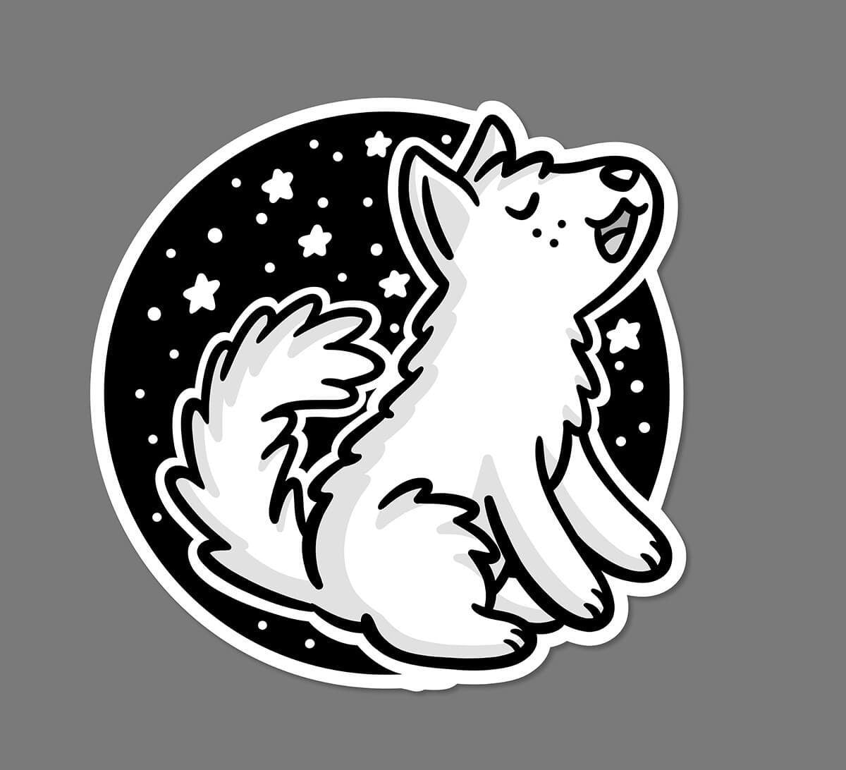 Howling Wolf Sticker