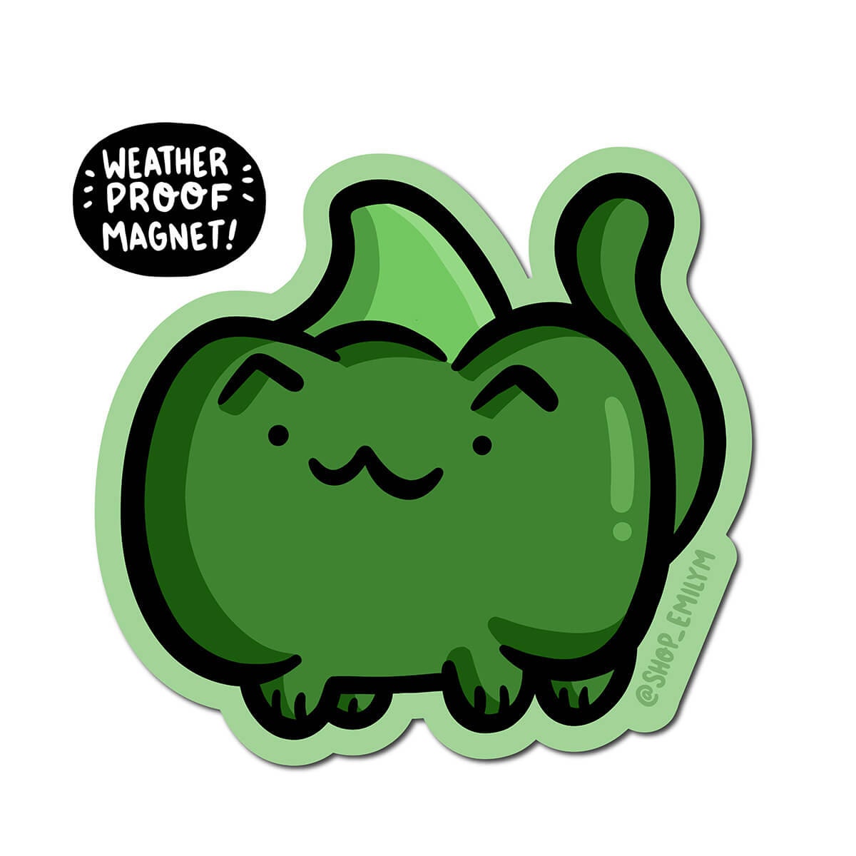 Green Pepper Cat Magnet