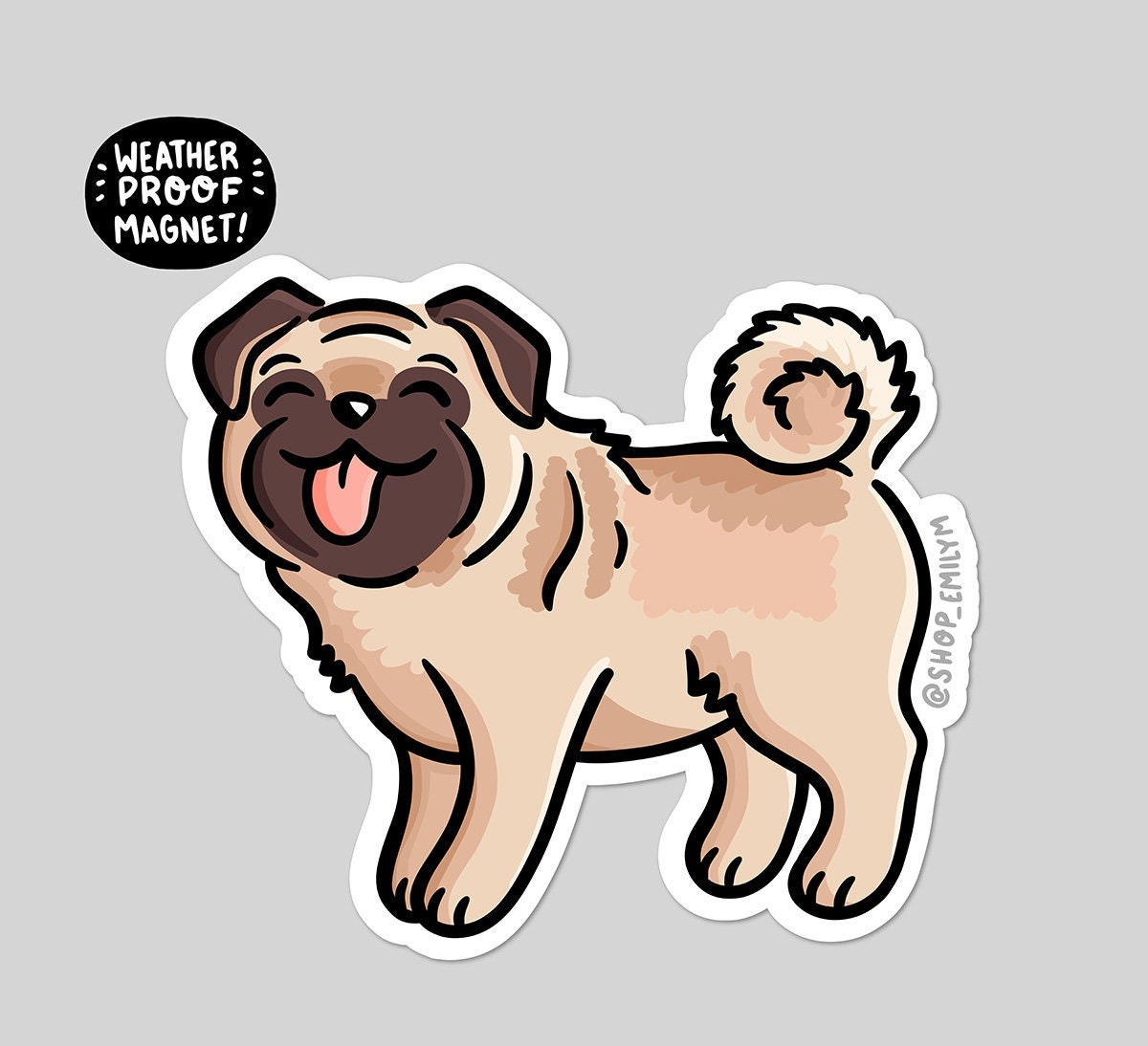 Pug Magnet (Tan)