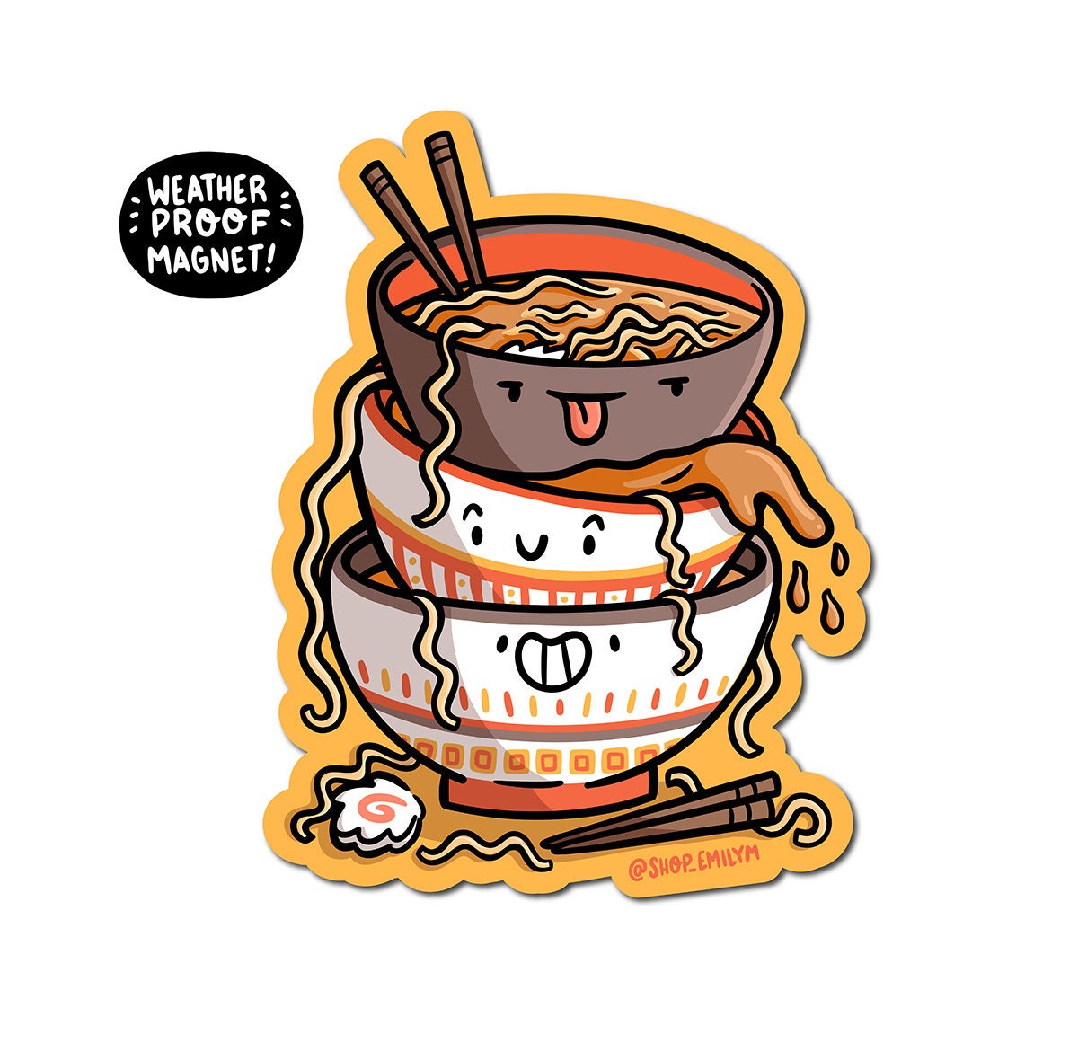 Stacked Ramen Bowls Magnet