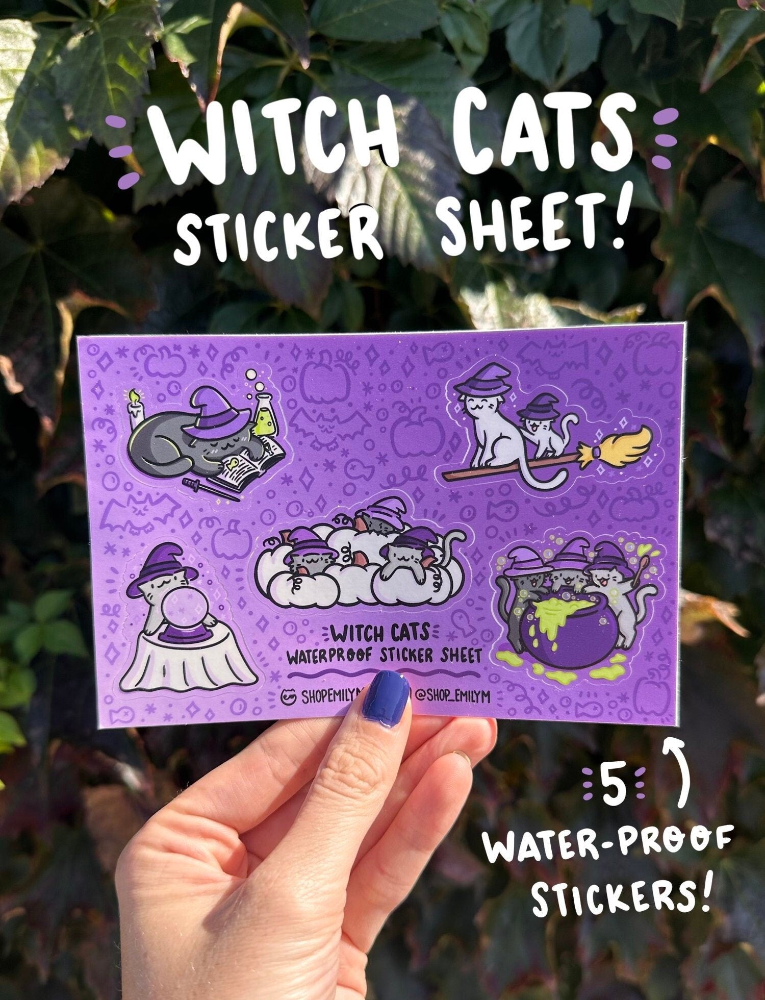 Witch Cats Sticker Sheet