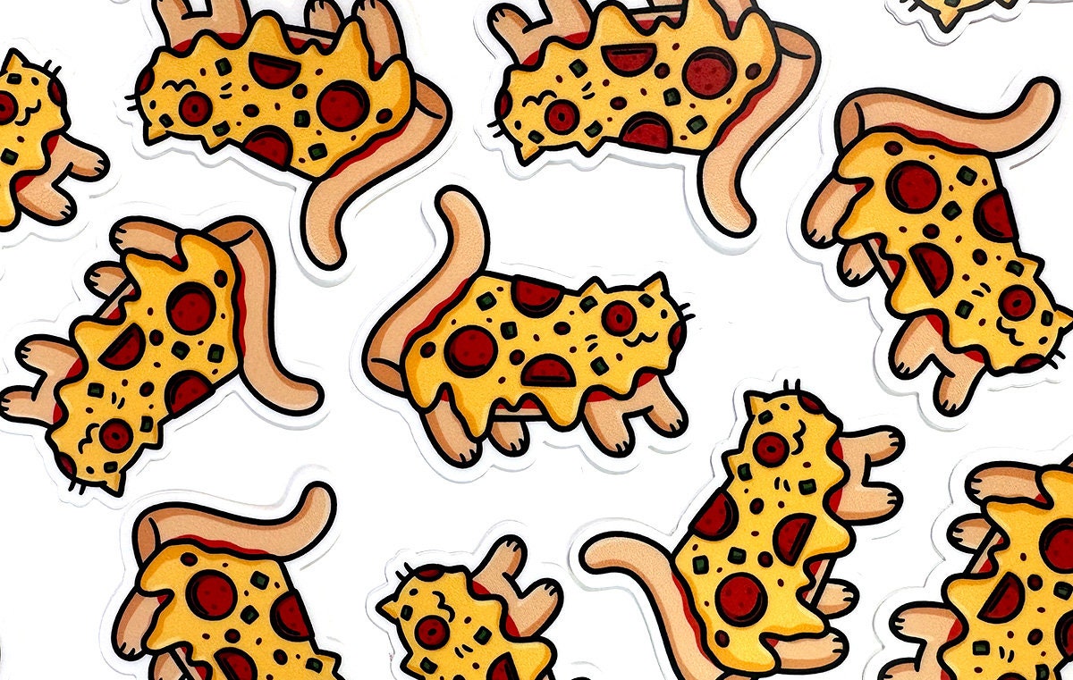 Pizza Cat Mini Sticker