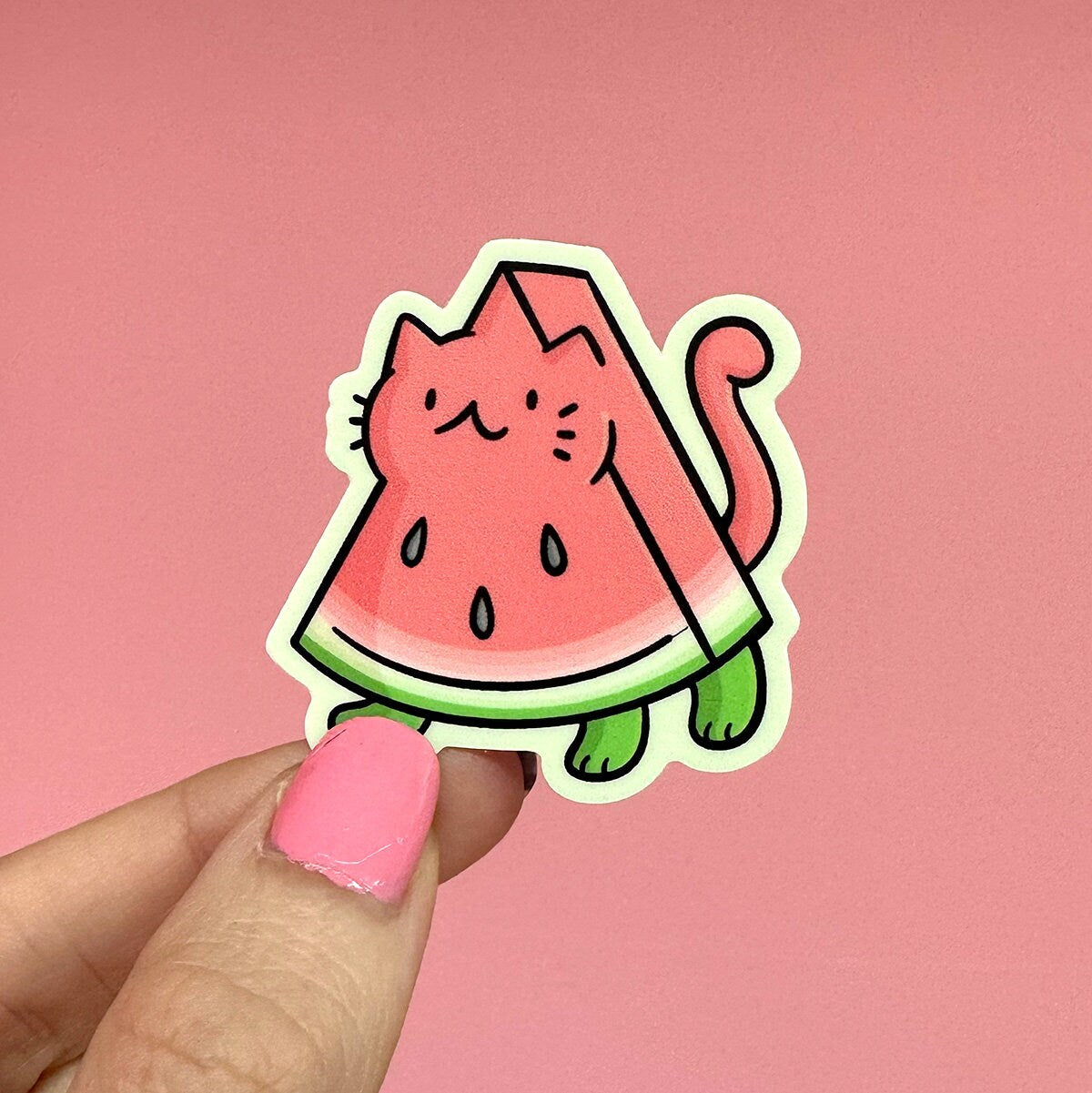 Watermelon Cat Mini Sticker
