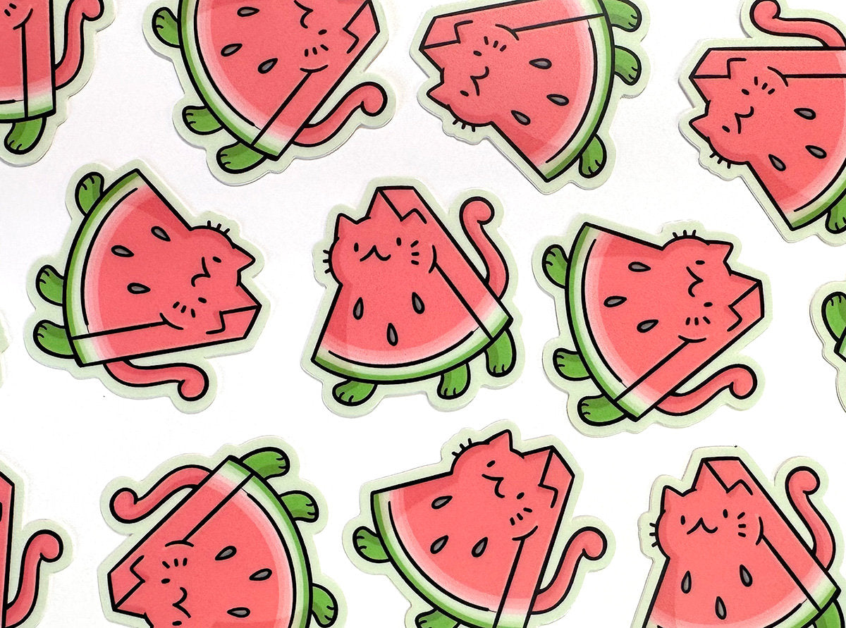 Watermelon Cat Mini Sticker