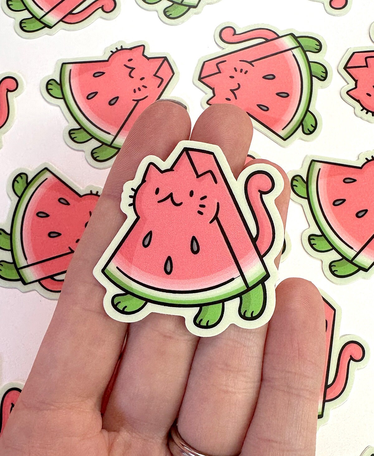 Watermelon Cat Mini Sticker