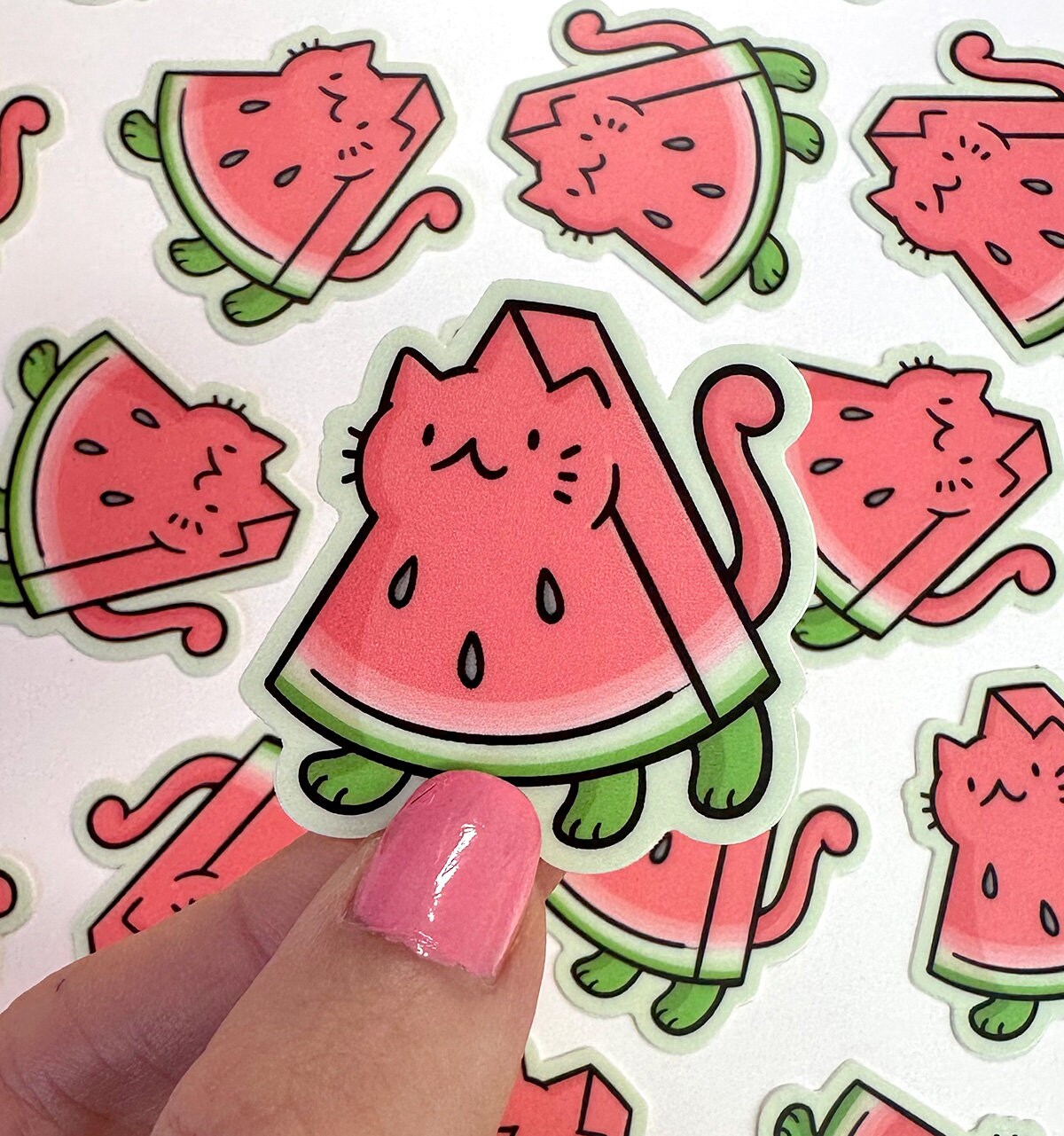 Watermelon Cat Mini Sticker