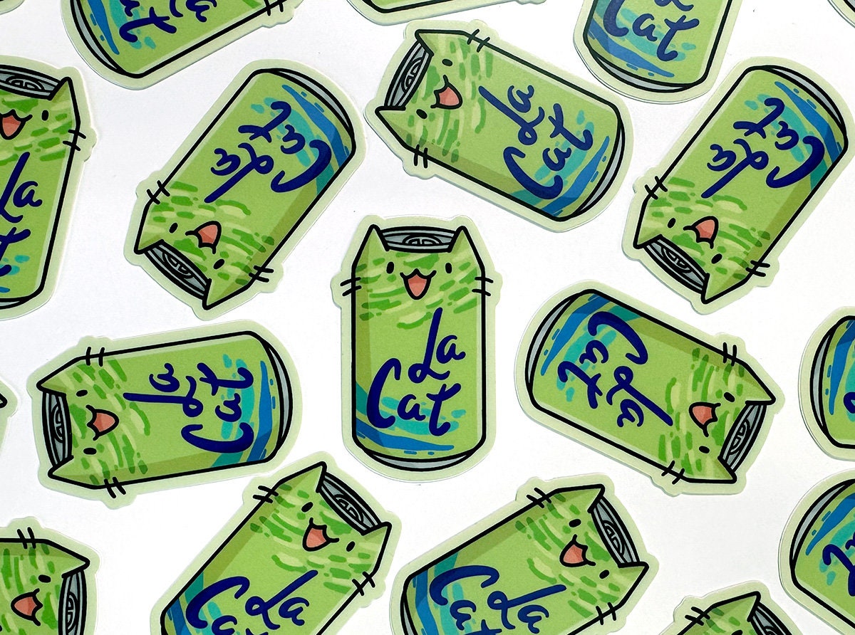 La Cat Mini Sticker (Lime)