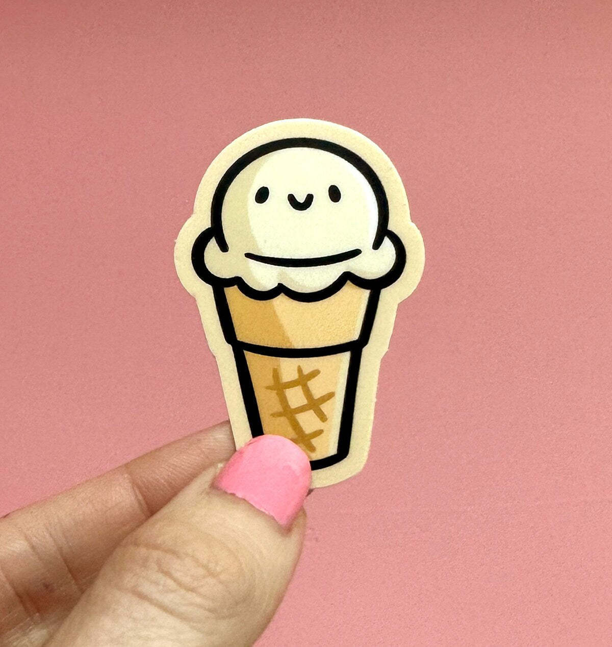 Ice Cream Cone Mini Sticker (Vanilla)